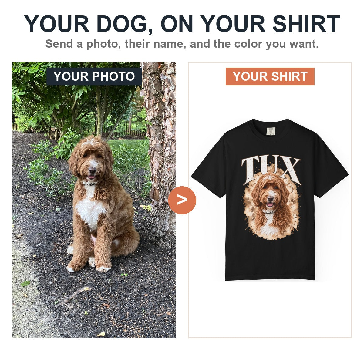 Your dog, on your shirt
