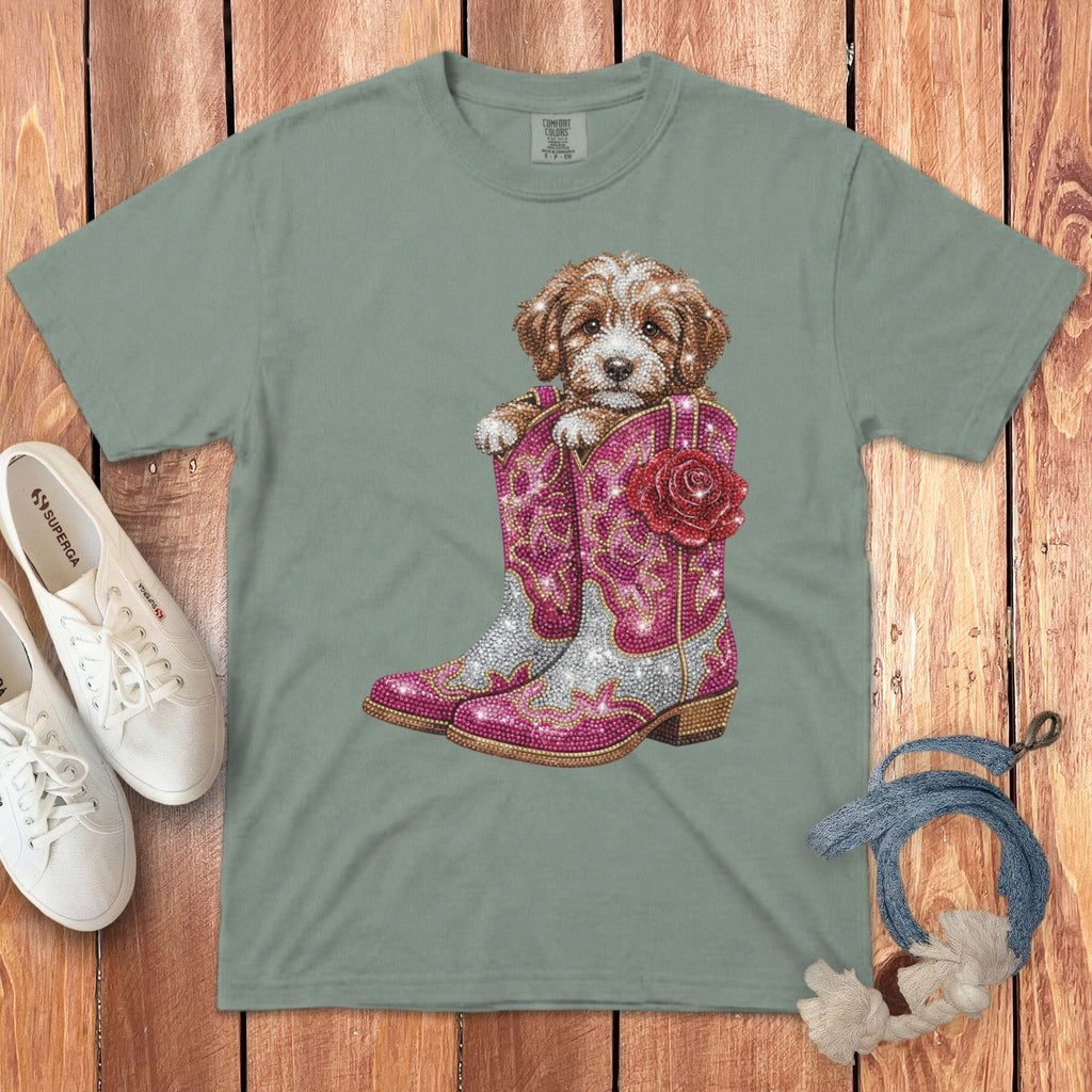 Western Cavapoo Signature T-Shirt in Bay / S by Puppy Jo