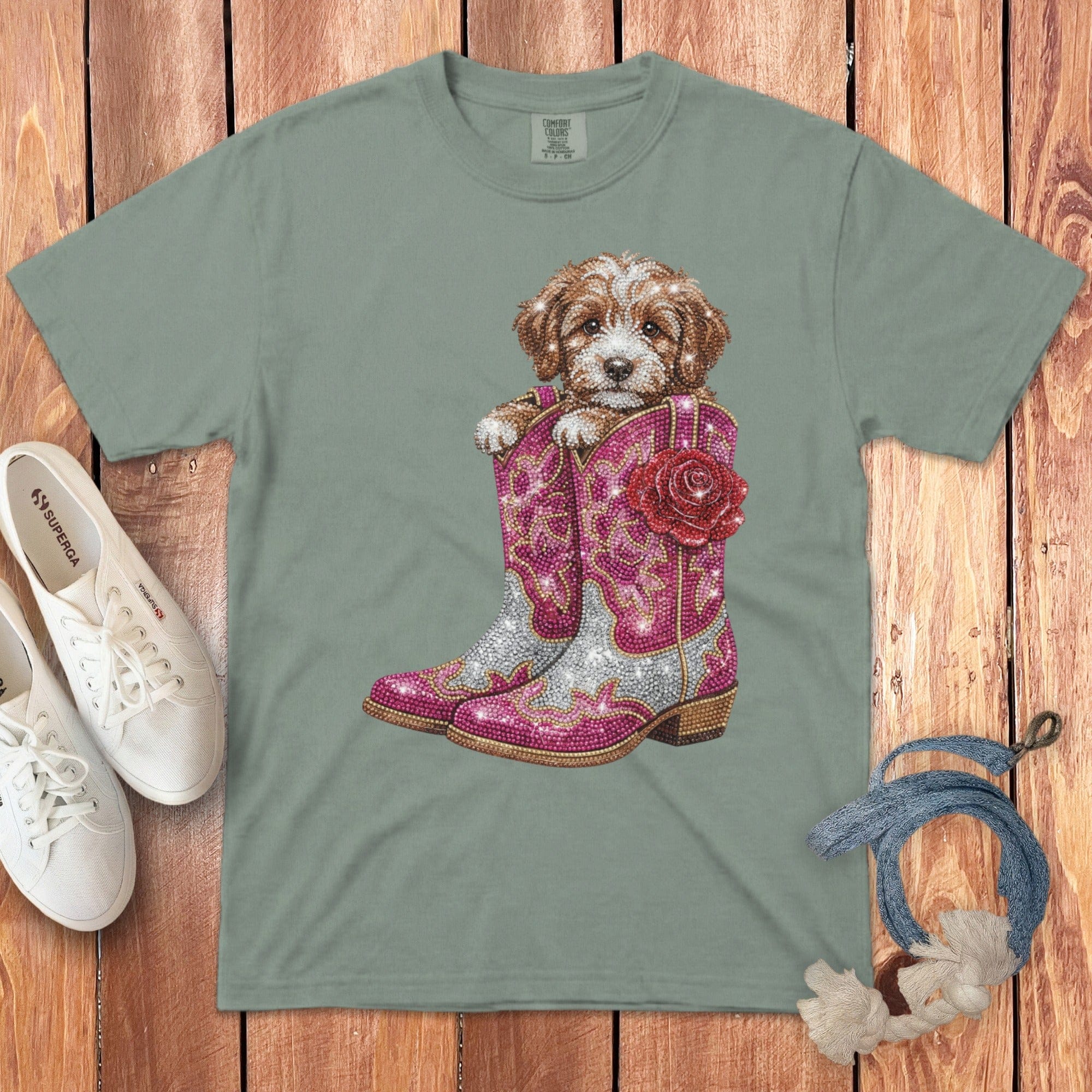 Western Cavapoo Signature T-Shirt in Bay / S by Puppy Jo