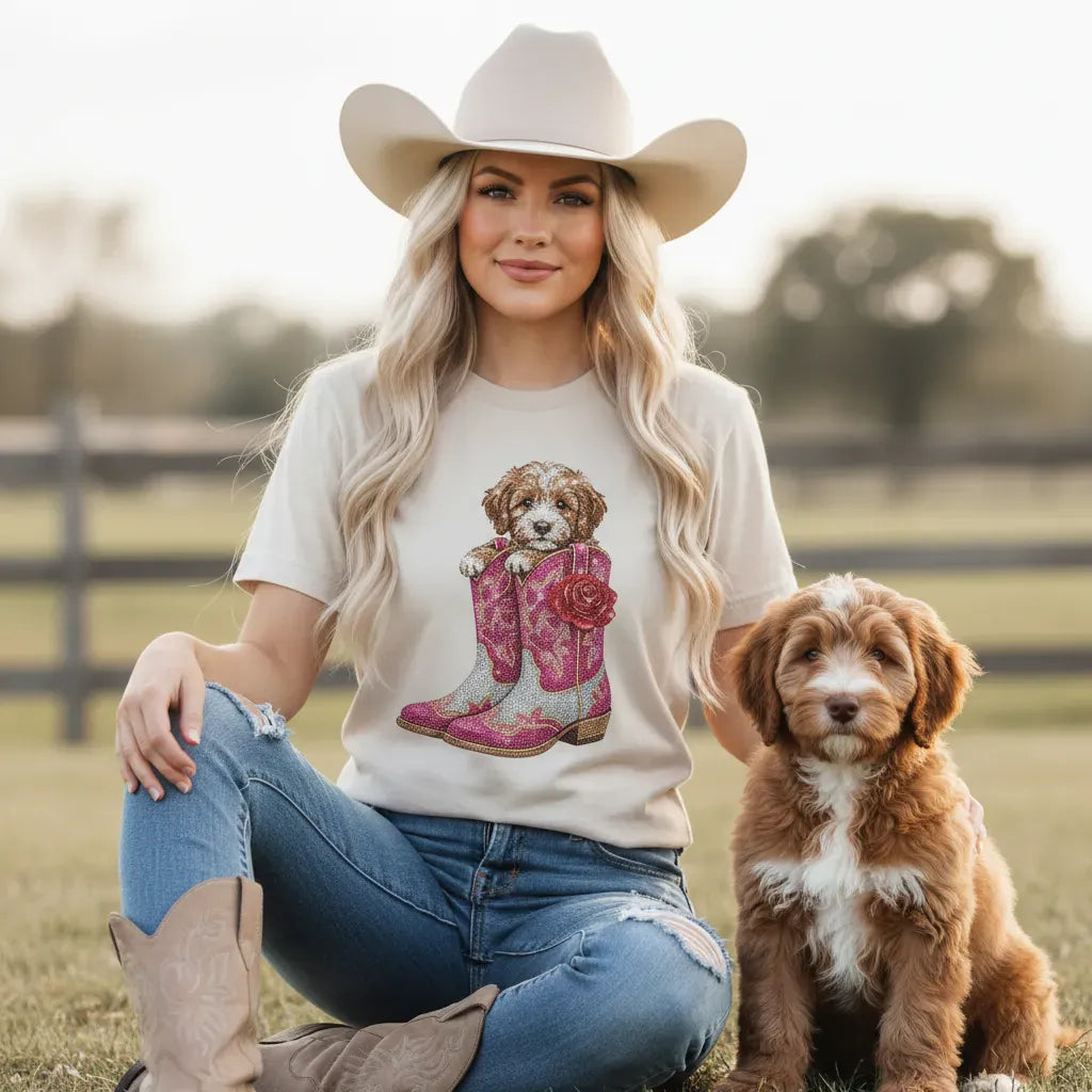 Western Cavapoo Signature T-Shirt in by Puppy Jo