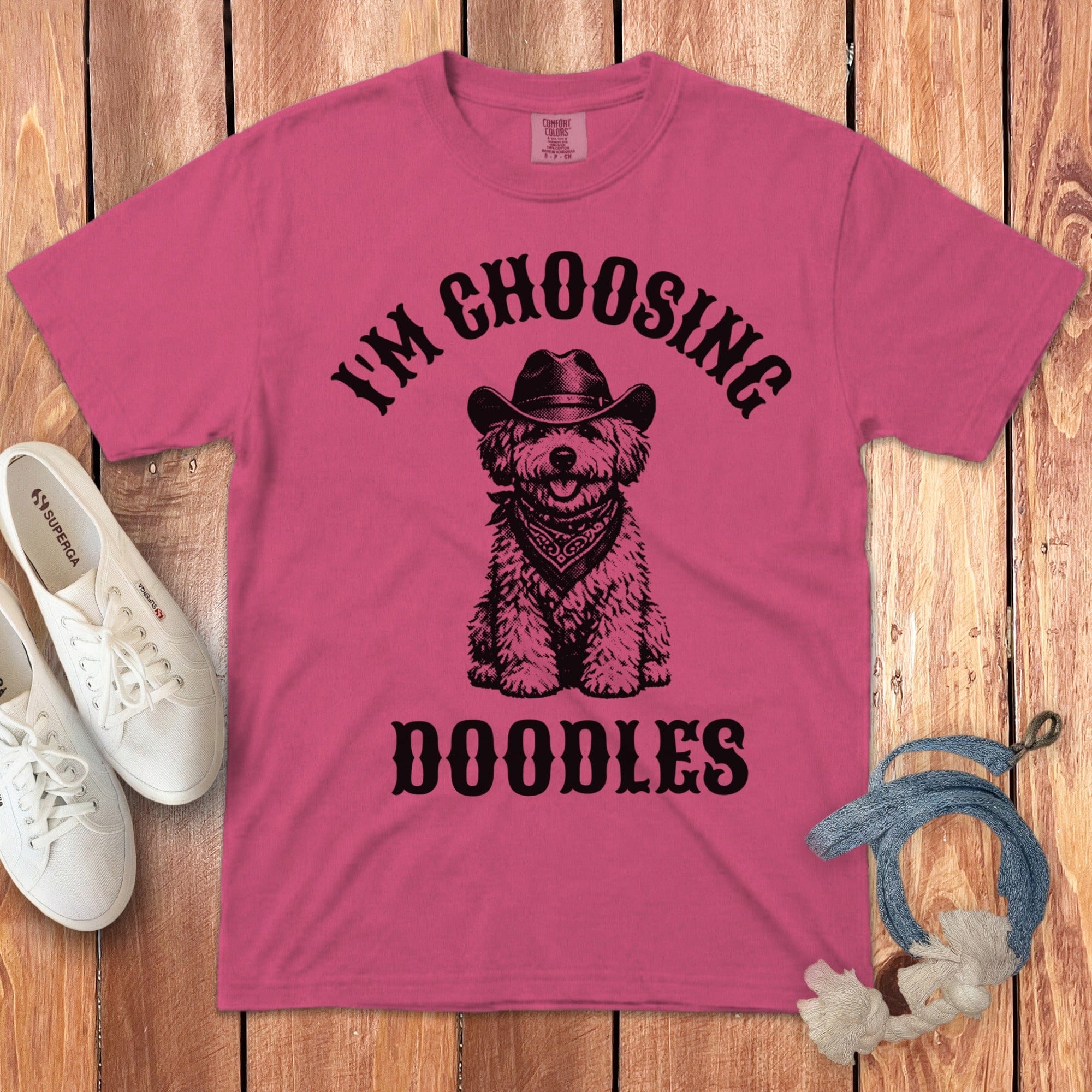 Western Choosing Doodles Signature T-Shirt in Crunchberry / S by Puppy Jo
