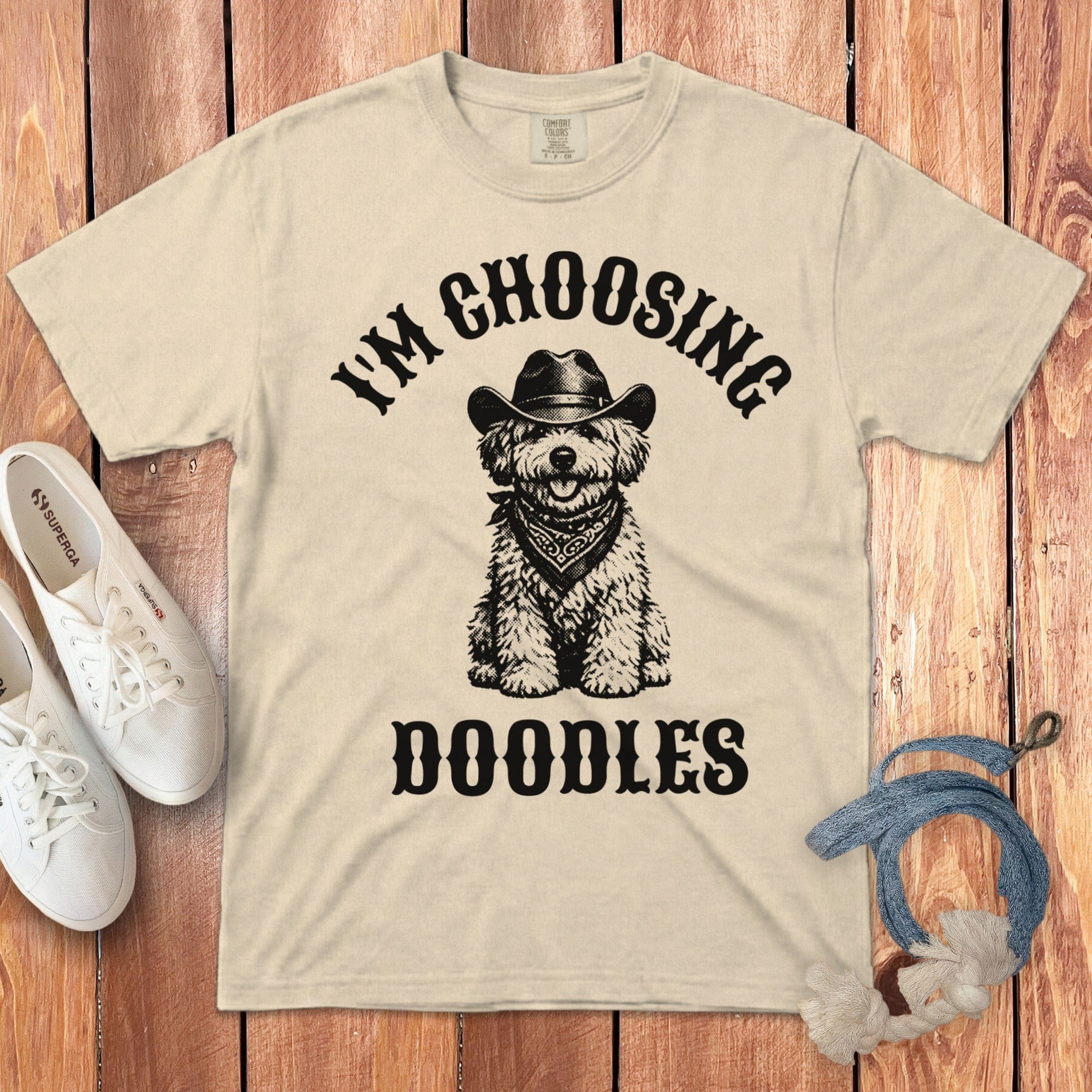 Western Choosing Doodles Signature T-Shirt in Ivory / S by Puppy Jo