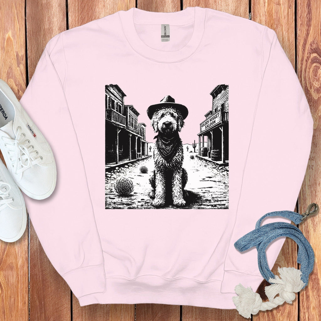 Western Country Doodle Sweatshirt in Light Pink / S by Puppy Jo
