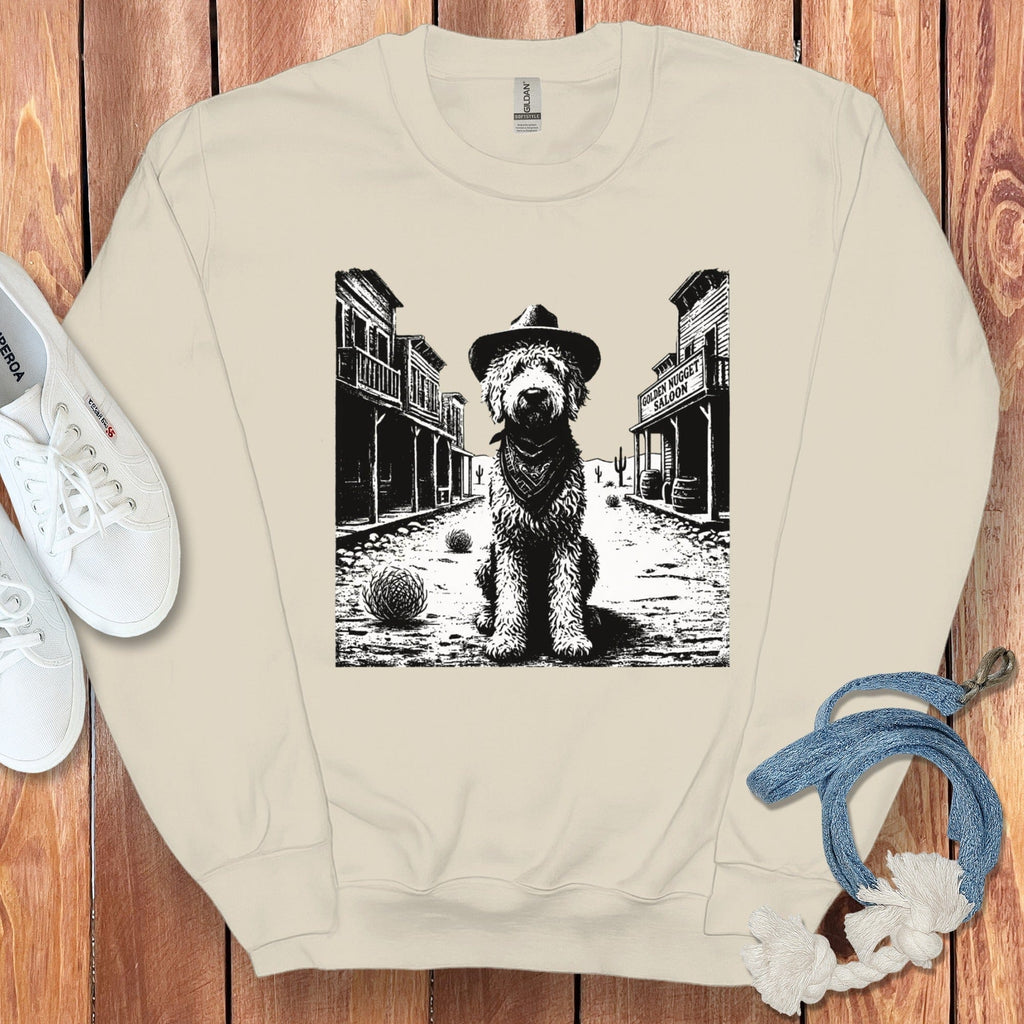 Western Country Doodle Sweatshirt in Sand / S by Puppy Jo