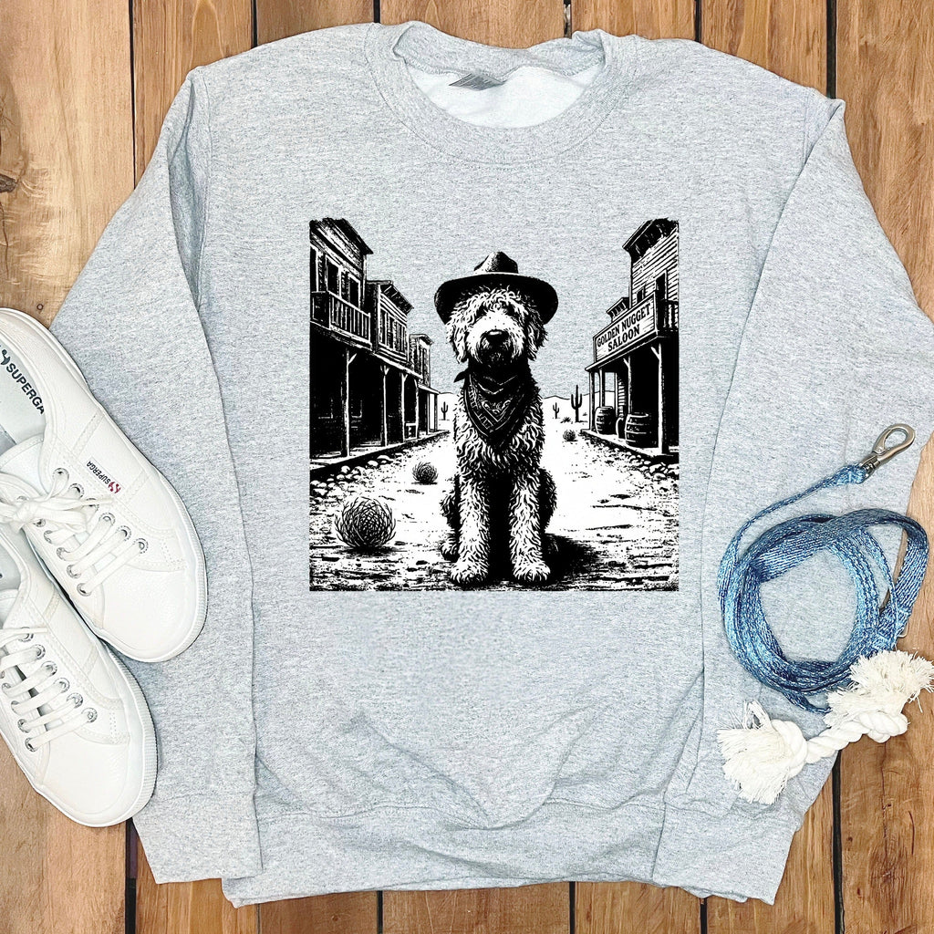 Western Country Doodle Sweatshirt in Sport Grey / S by Puppy Jo