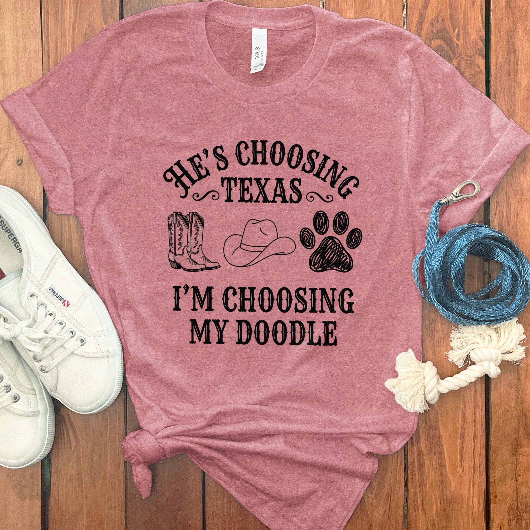 Western Doodle Choosing T-Shirt in Heather Mauve / S by Puppy Jo
