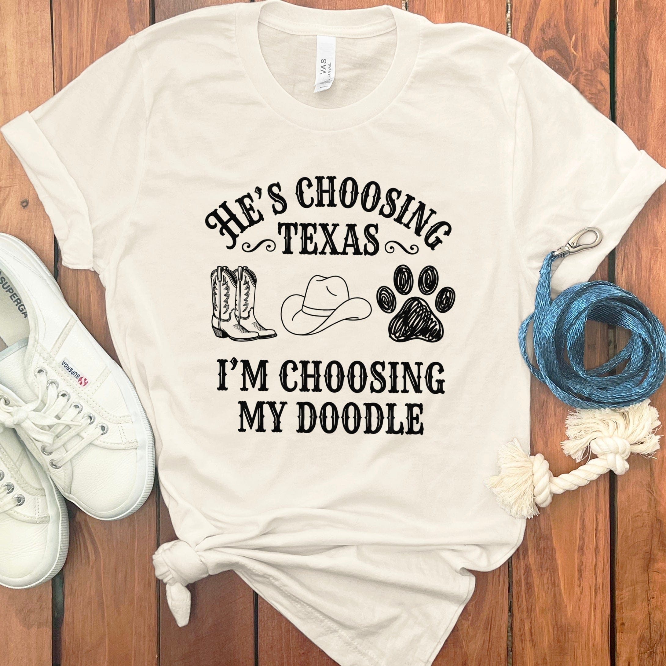 Western Doodle Choosing T-Shirt in Natural / S by Puppy Jo