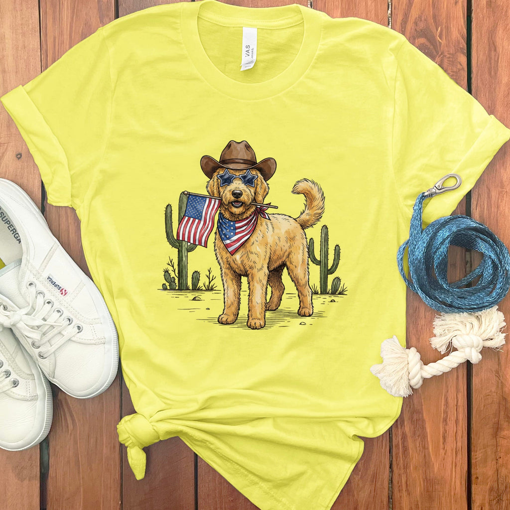 Western Patriotic Doodle in Yellow / S by Puppy Jo