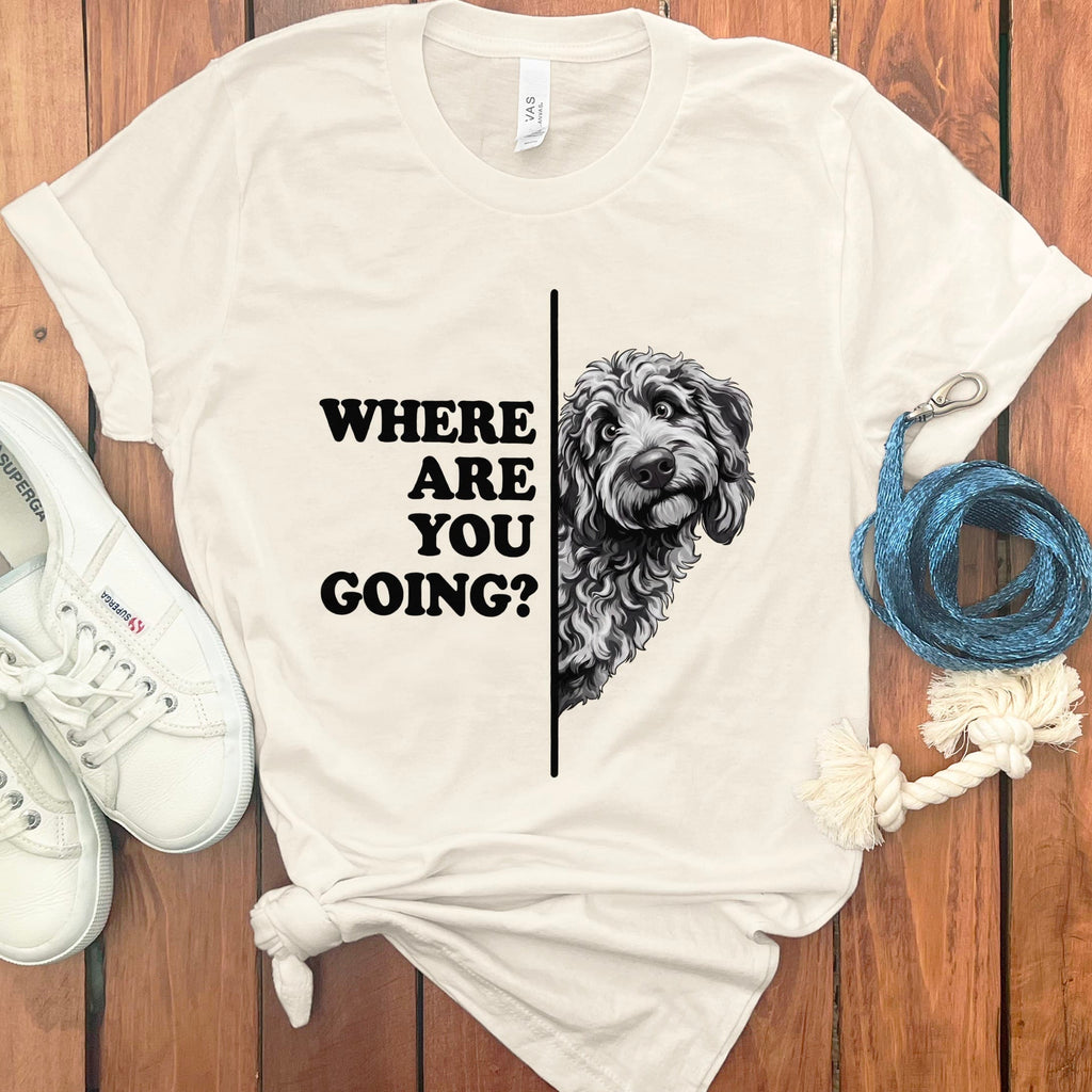 Where Going Merle Goldendoodle T-Shirt in Natural / M by Puppy Jo