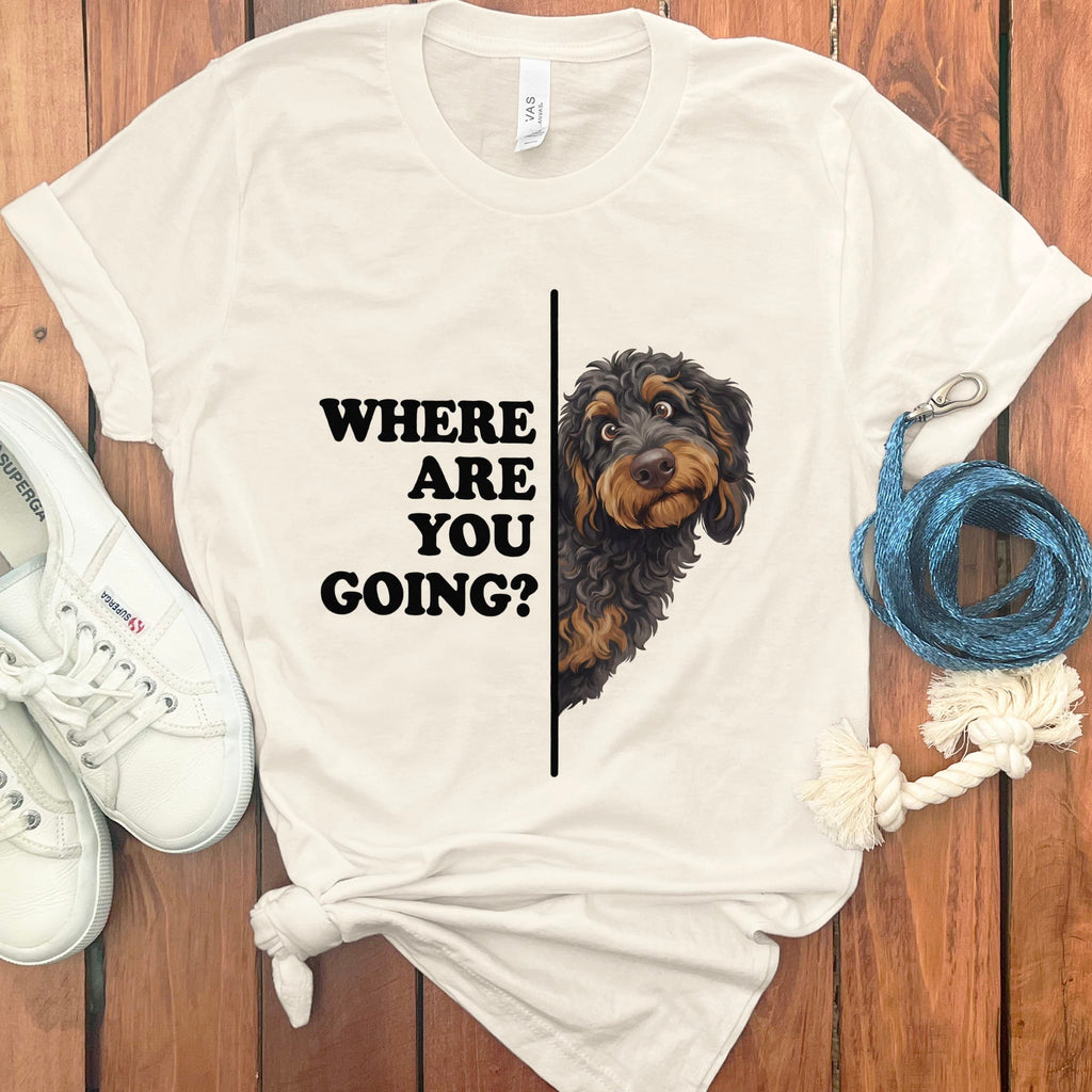 Where Going Phantom Goldendoodle T-Shirt in Natural / M by Puppy Jo