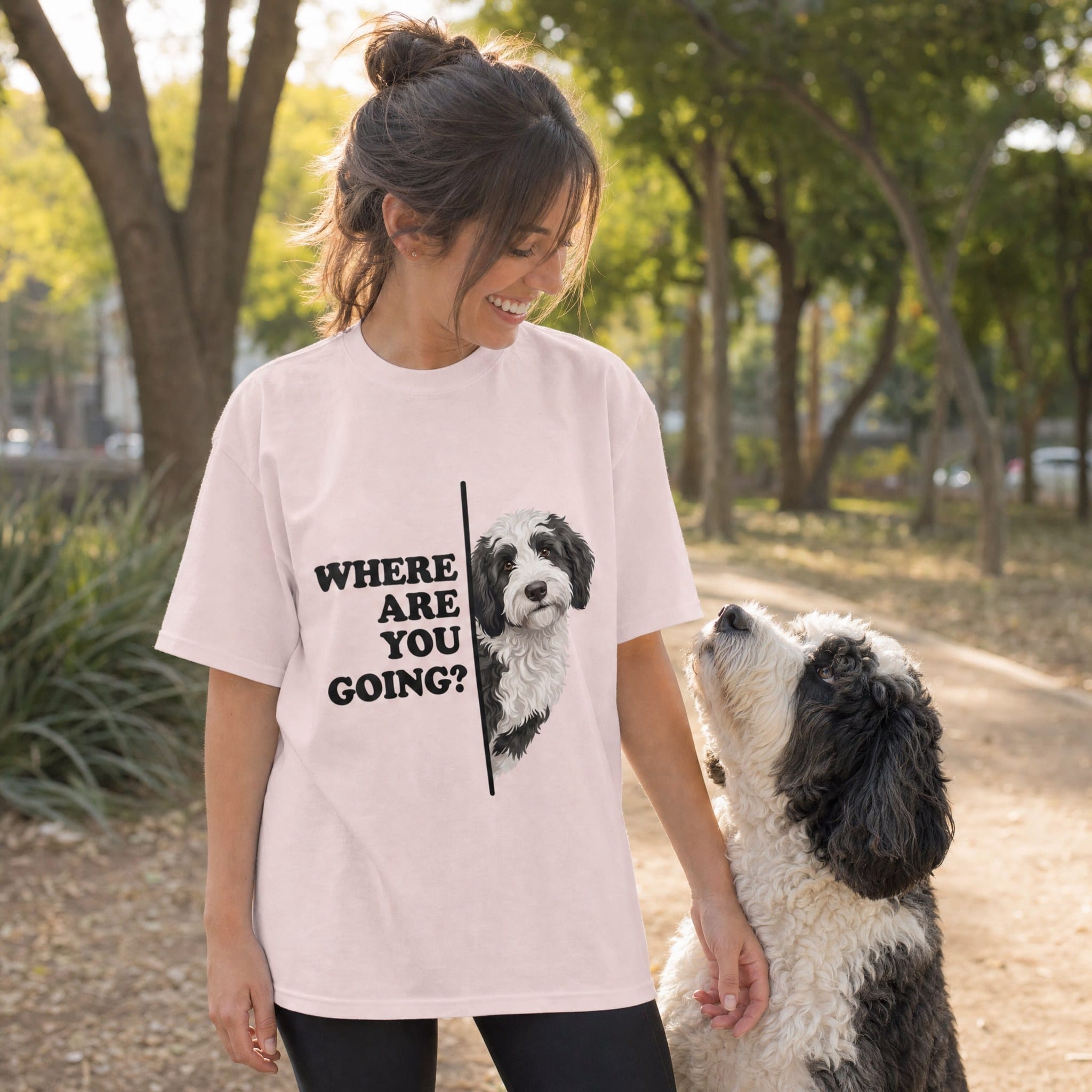 Where Going Sheepadoodle T-Shirt in by Puppy Jo