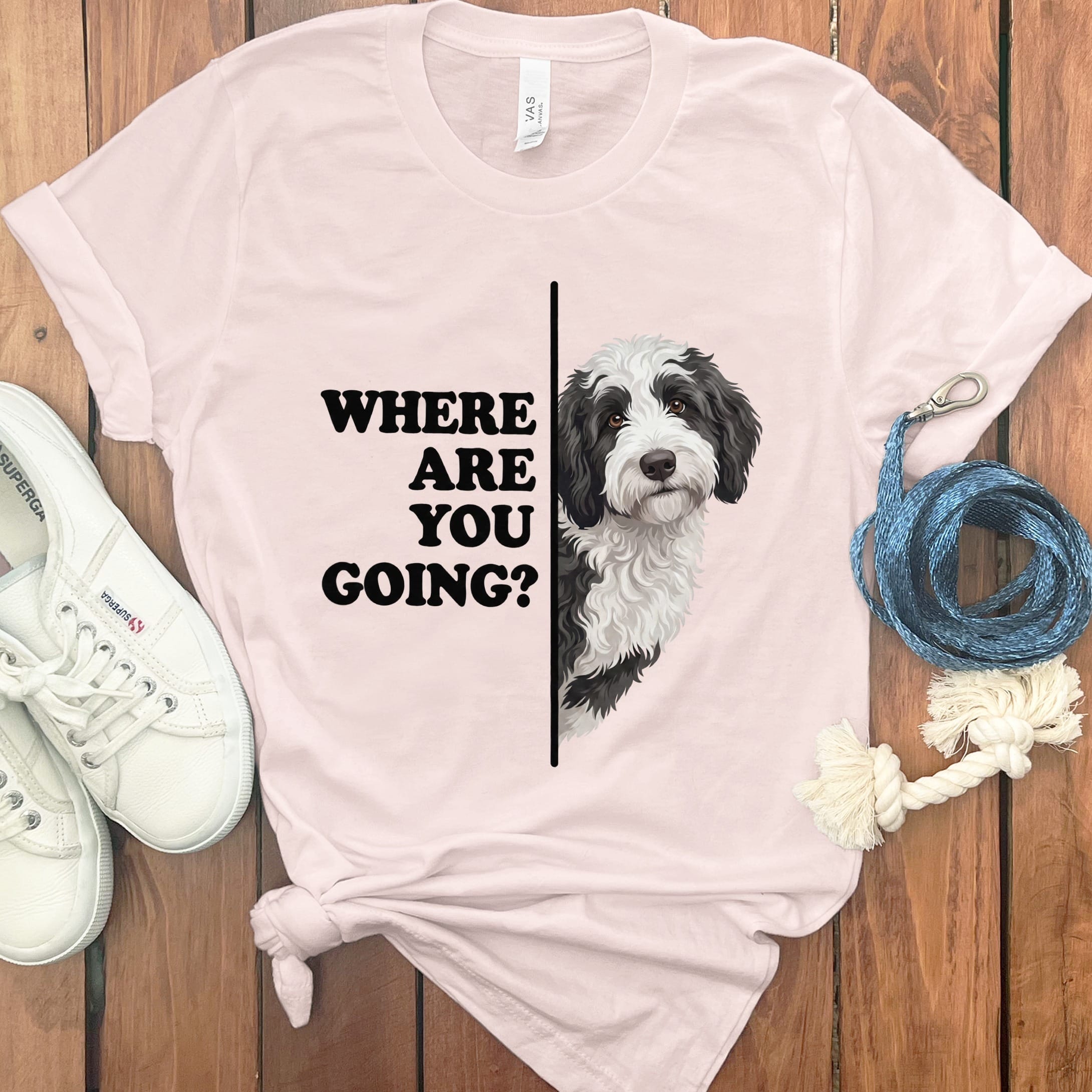 Where Going Sheepadoodle T-Shirt in Soft Pink / M by Puppy Jo