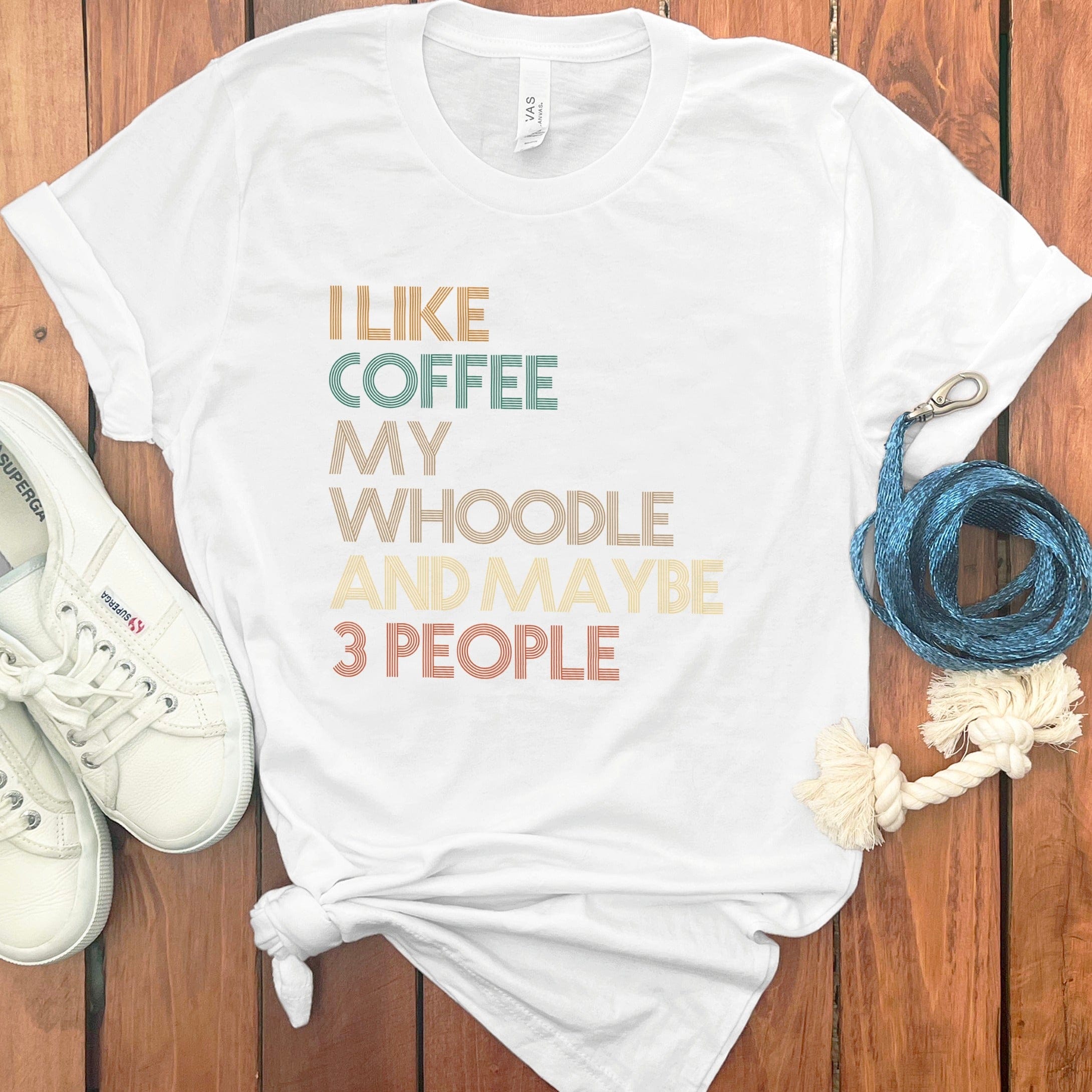 Whoodle Three People T-Shirt in White / S by Puppy Jo