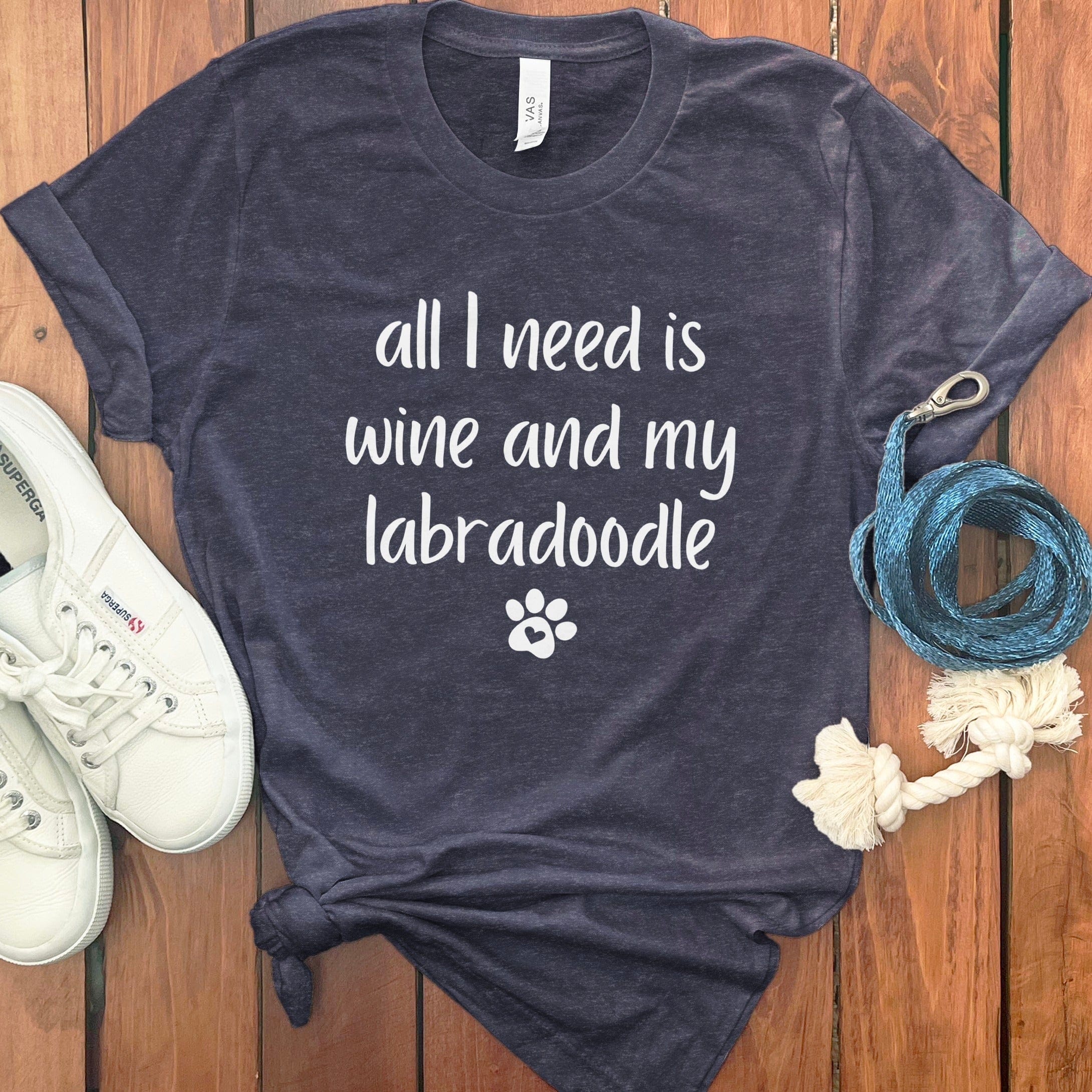 Wine and My Labradoodle T-Shirt in by Puppy Jo