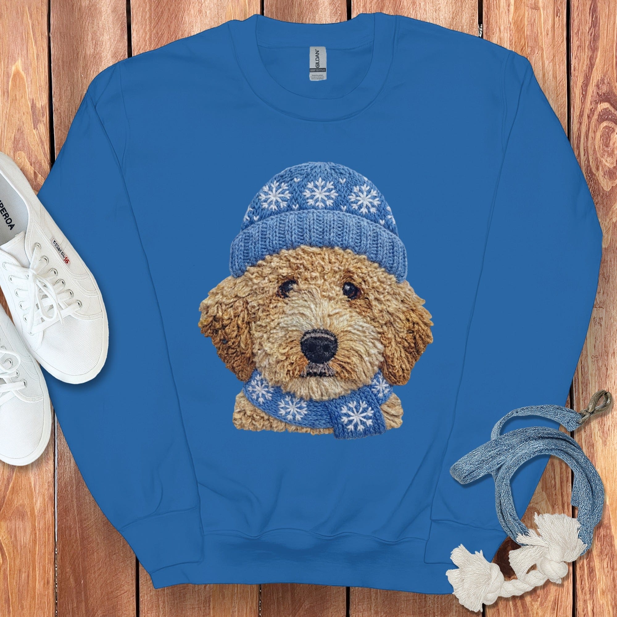 Winter Vibes Cavapoo Sweatshirt in Royal / S by Puppy Jo