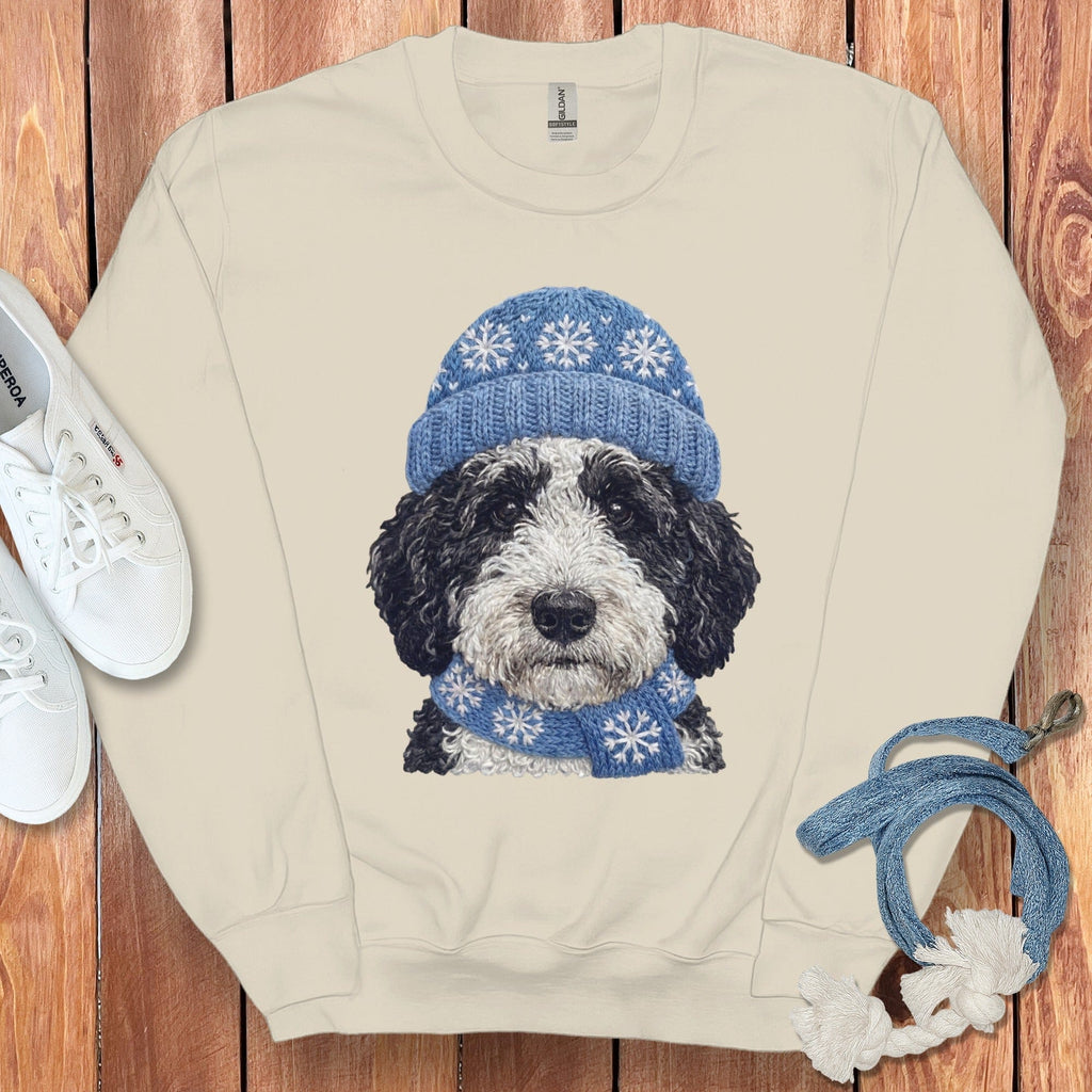 Winter Vibes Schnoodle Sweatshirt in Sand / S by Puppy Jo