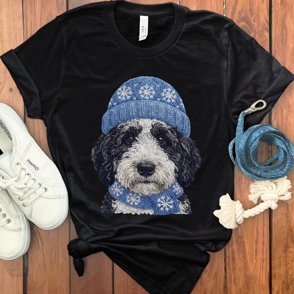 Winter Vibes Schnoodle T-Shirt in Black / S by Puppy Jo