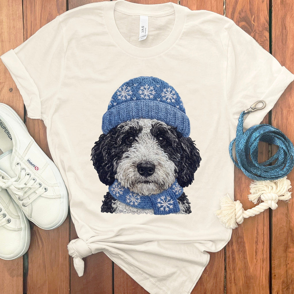 Winter Vibes Schnoodle T-Shirt in Natural / S by Puppy Jo