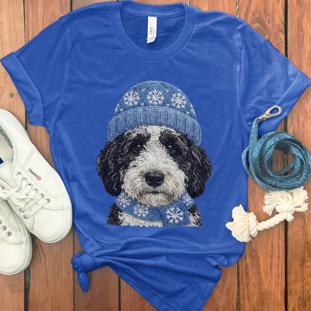 Winter Vibes Schnoodle T-Shirt in True Royal / S by Puppy Jo