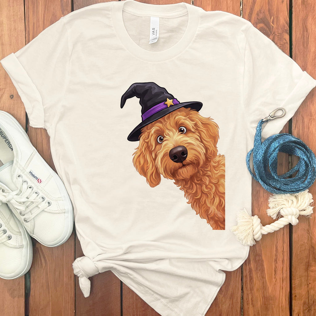 Witchy Apricot Goldendoodle T-Shirt in Natural / S by Puppy Jo