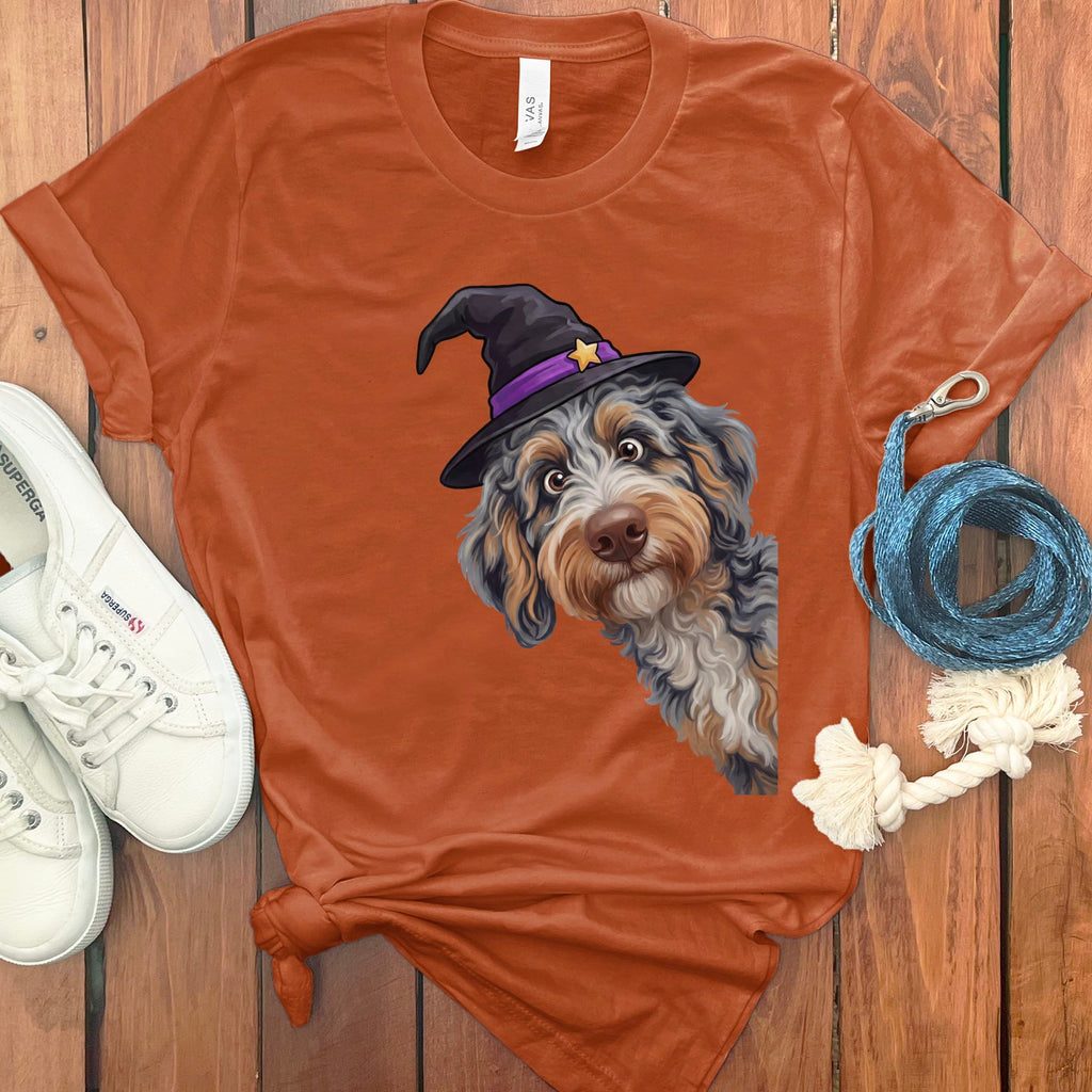 Witchy Aussiedoodle T-Shirt in Autumn / M by Puppy Jo