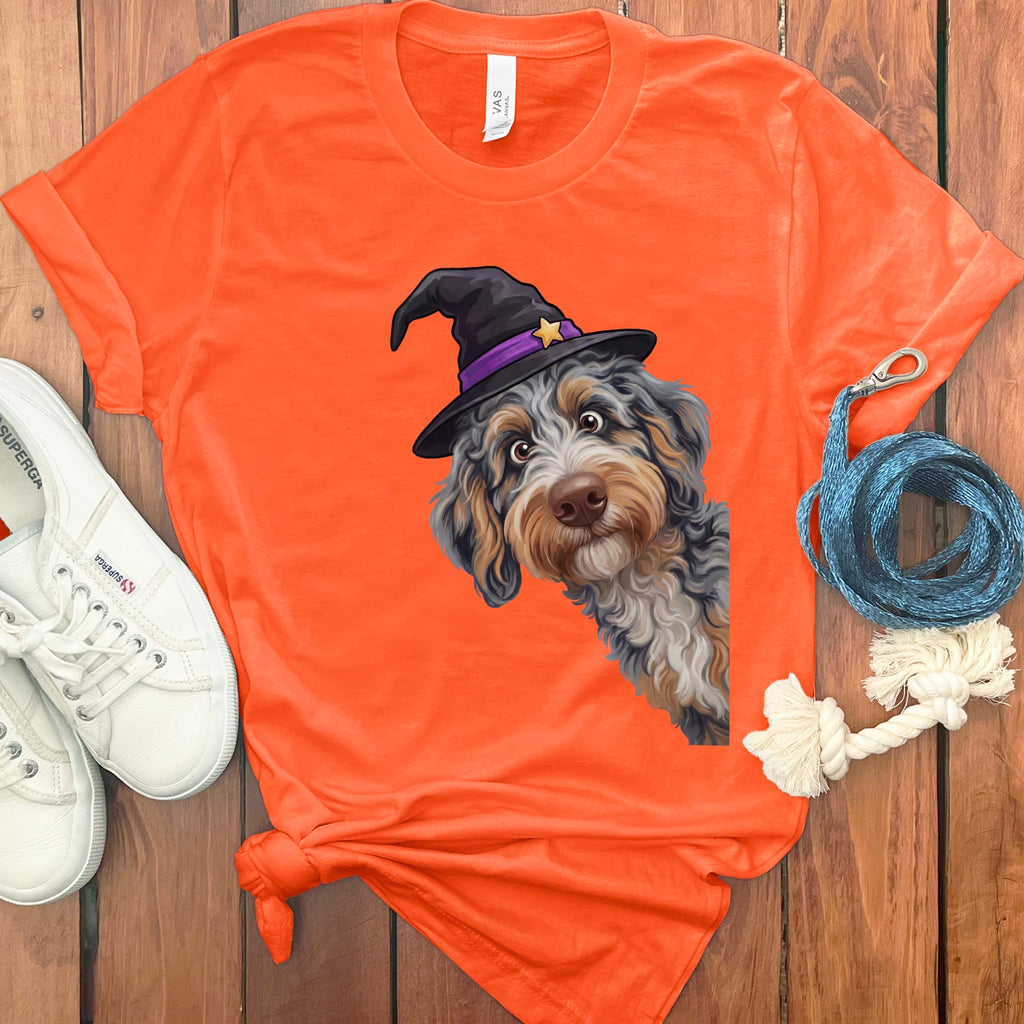 Witchy Aussiedoodle T-Shirt in Orange / M by Puppy Jo