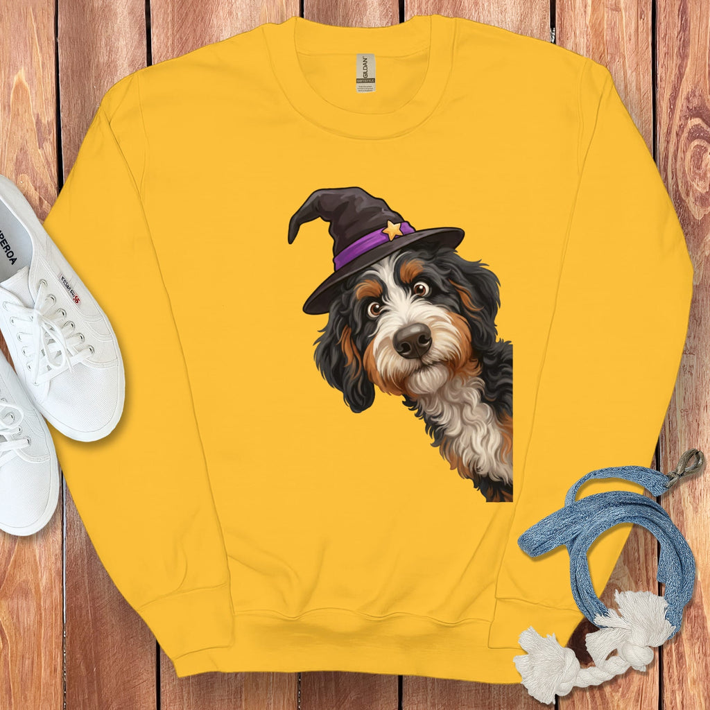 Witchy Bernedoodle Sweatshirt in Gold / S by Puppy Jo