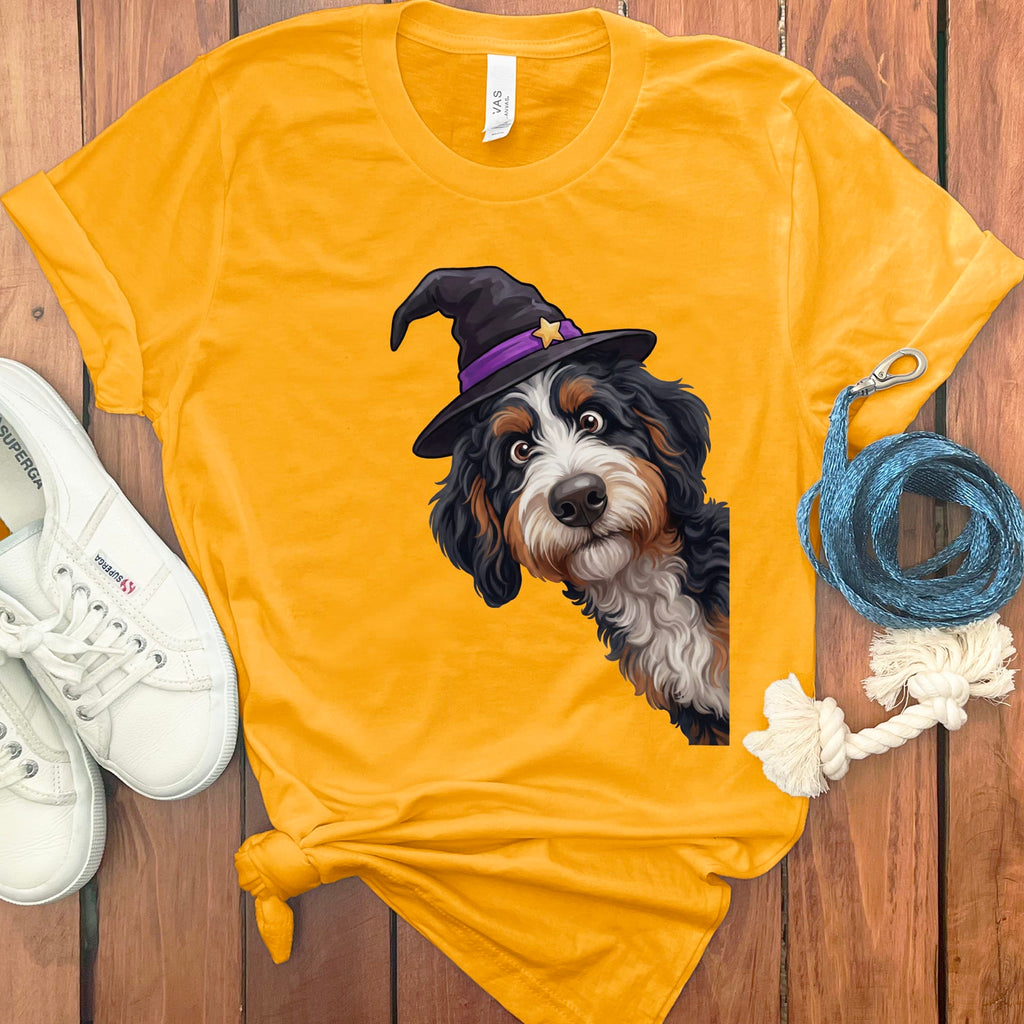 Witchy Bernedoodle T-Shirt in Gold / M by Puppy Jo