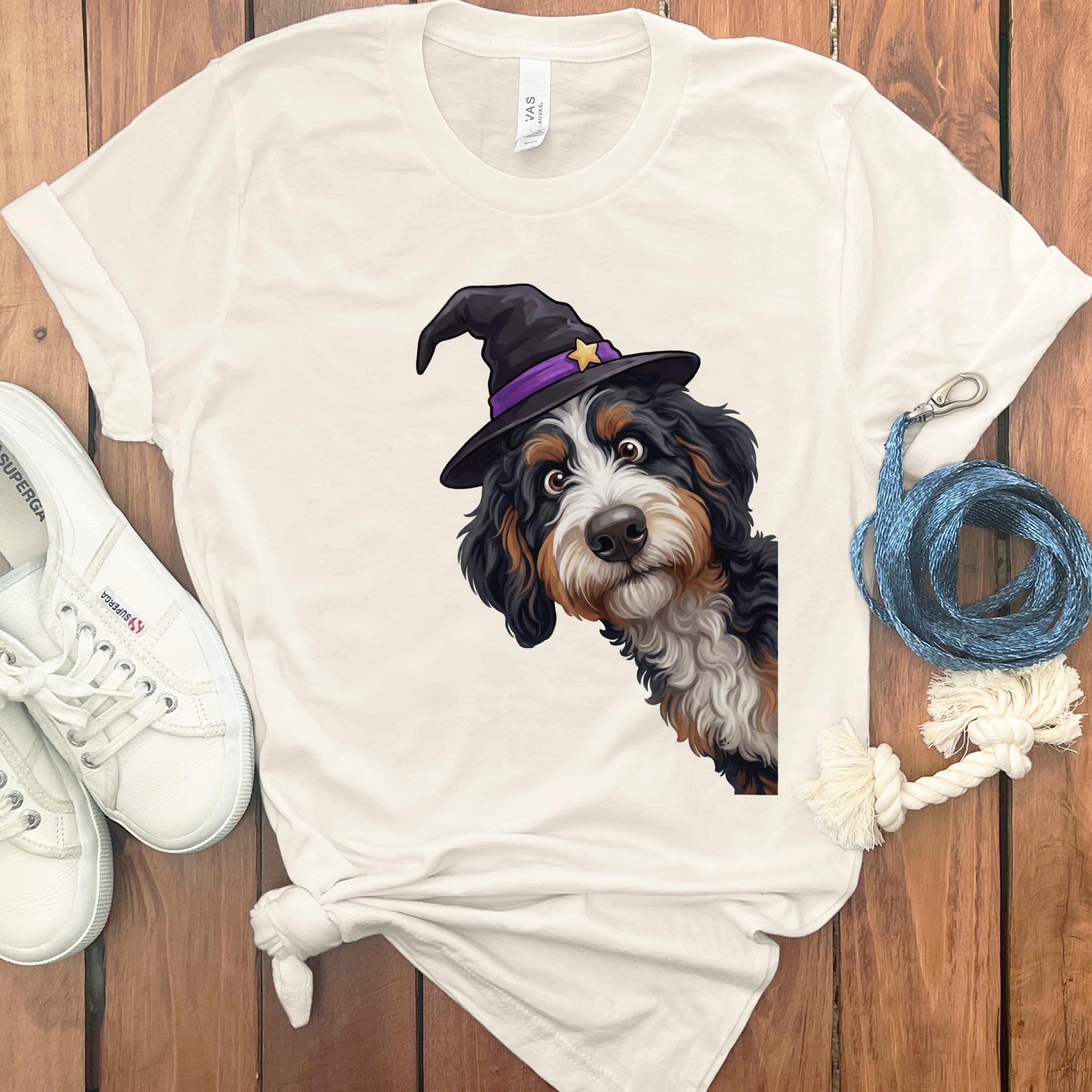 Witchy Bernedoodle T-Shirt in Natural / M by Puppy Jo