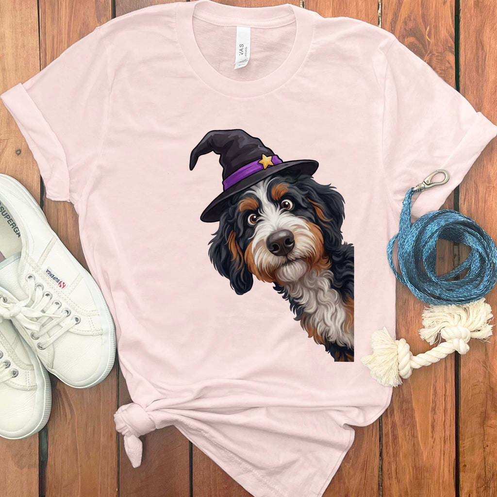 Witchy Bernedoodle T-Shirt in Soft Pink / M by Puppy Jo