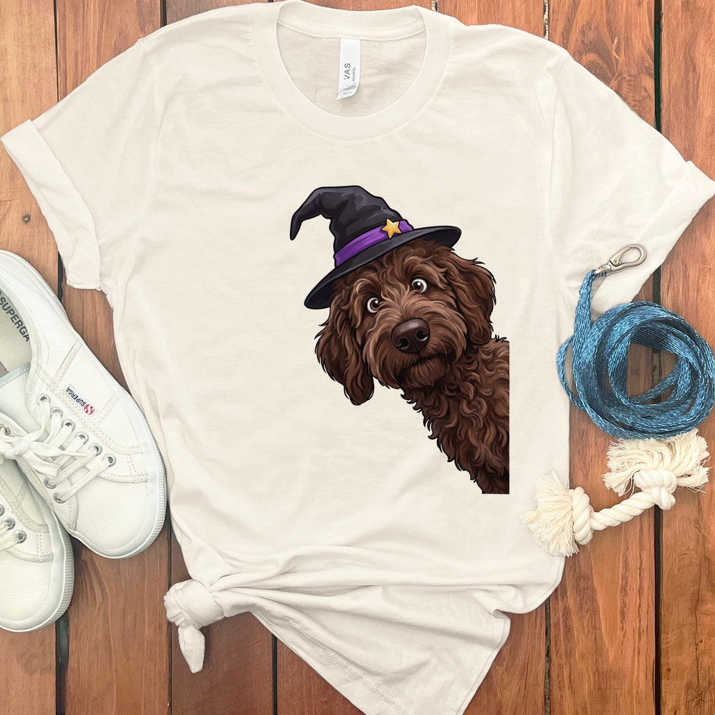 Witchy Chocolate Goldendoodle T-Shirt in Natural / M by Puppy Jo