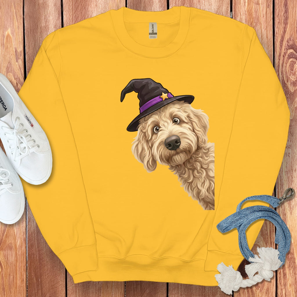 Witchy Cream Goldendoodle Sweatshirt in Gold / M by Puppy Jo