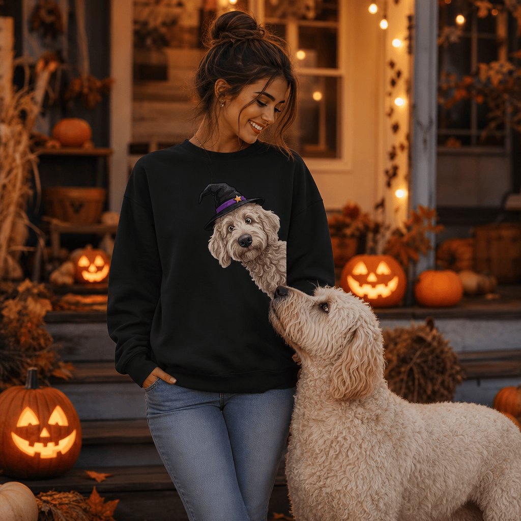 Witchy Cream Goldendoodle Sweatshirt in by Puppy Jo