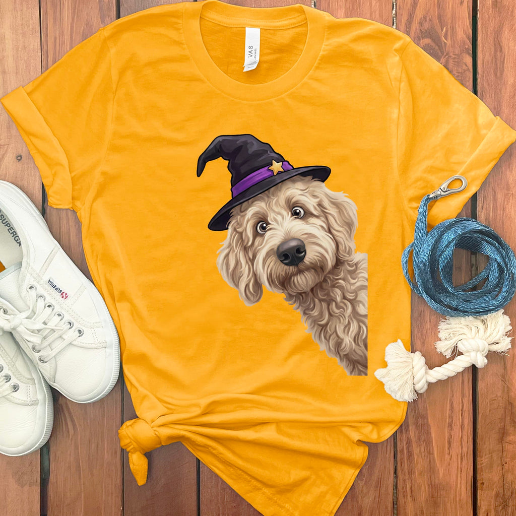 Witchy Cream Goldendoodle T-Shirt in Gold / S by Puppy Jo
