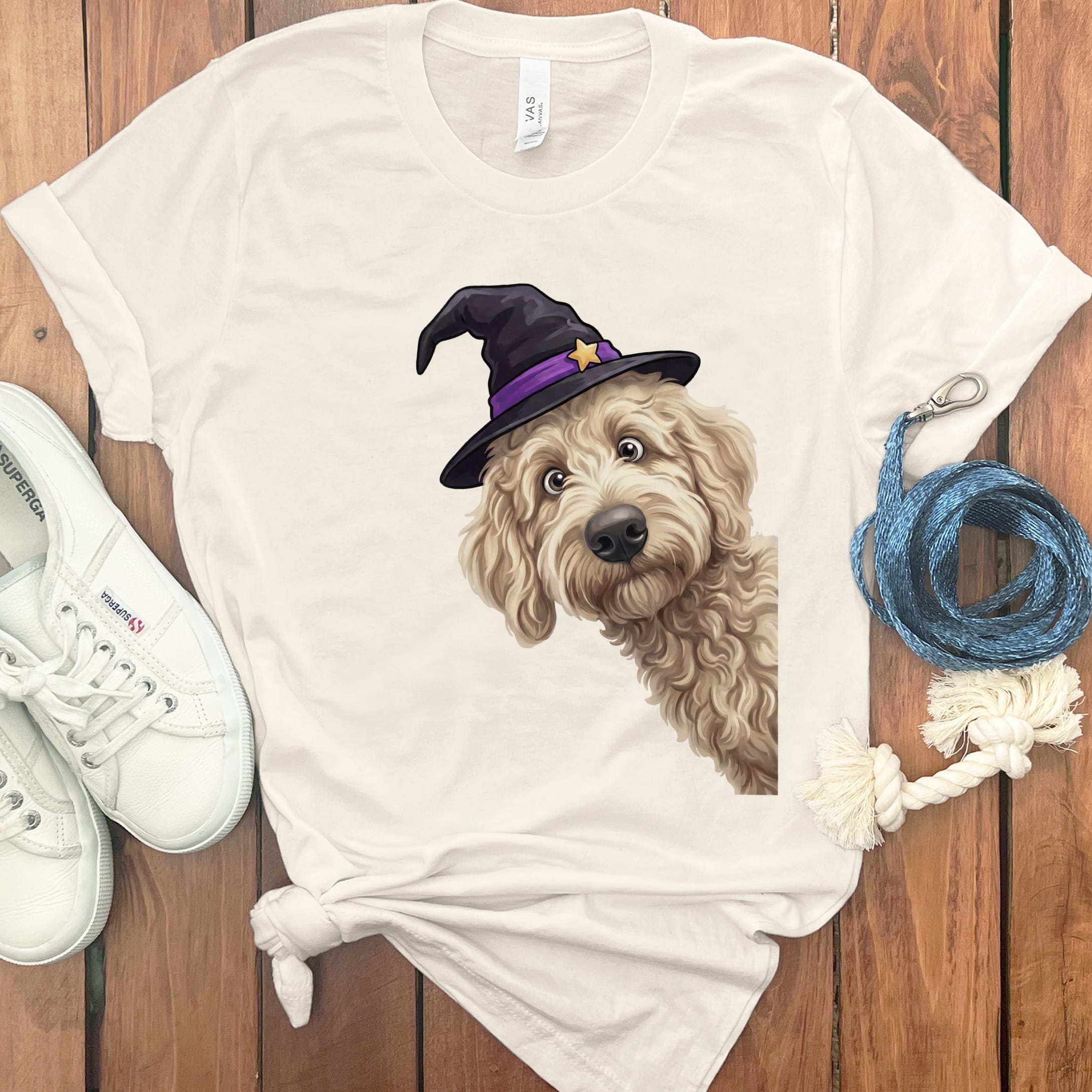 Witchy Cream Goldendoodle T-Shirt in Natural / S by Puppy Jo