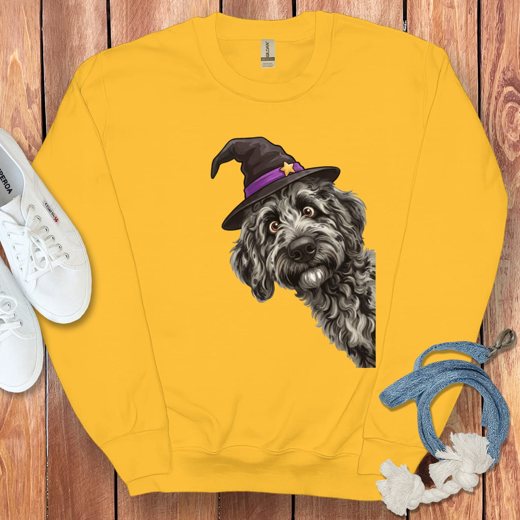 Witchy Merle Goldendoodle Sweatshirt in Gold / M by Puppy Jo