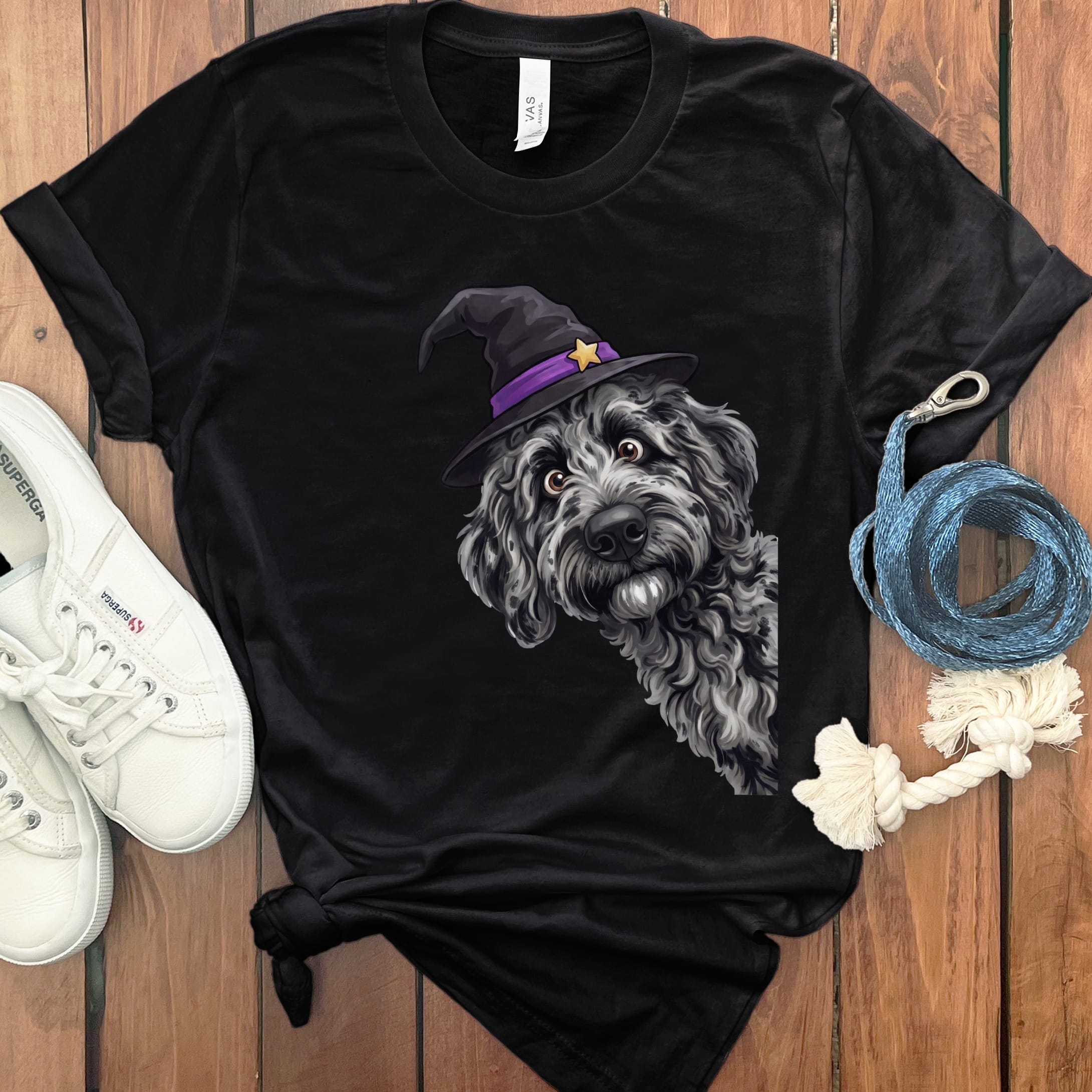 Witchy Merle Goldendoodle T-Shirt in Black / M by Puppy Jo