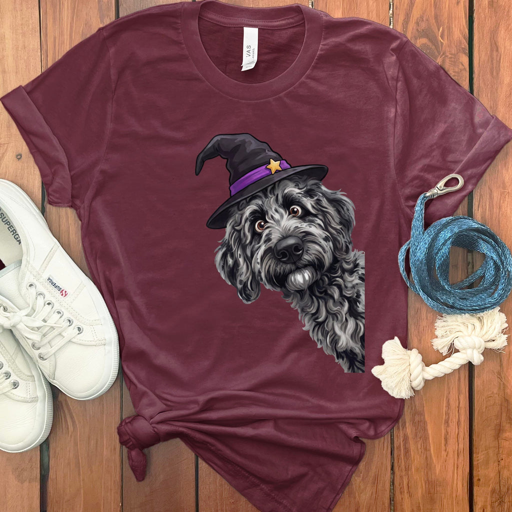 Witchy Merle Goldendoodle T-Shirt in Maroon / M by Puppy Jo