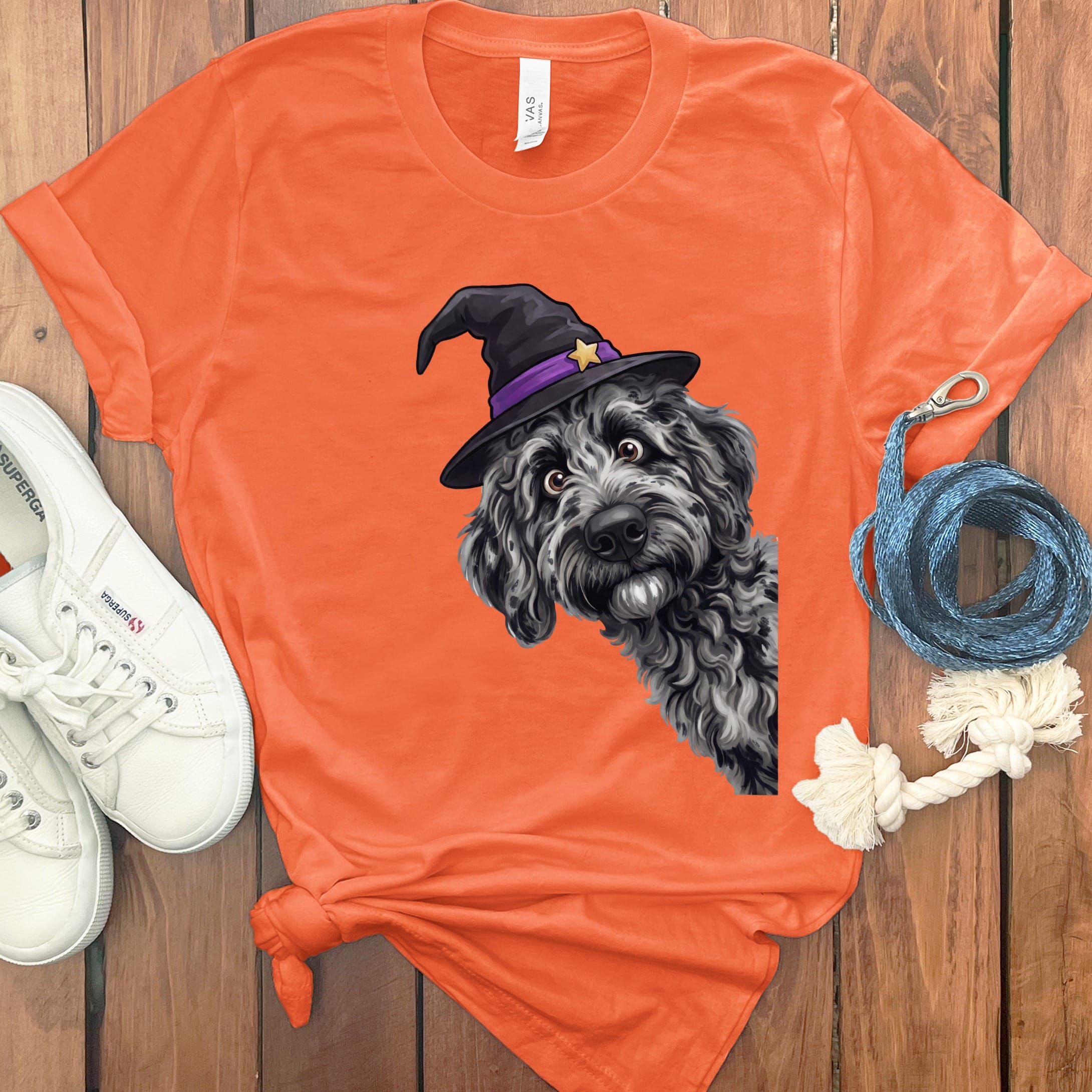 Witchy Merle Goldendoodle T-Shirt in Orange / M by Puppy Jo