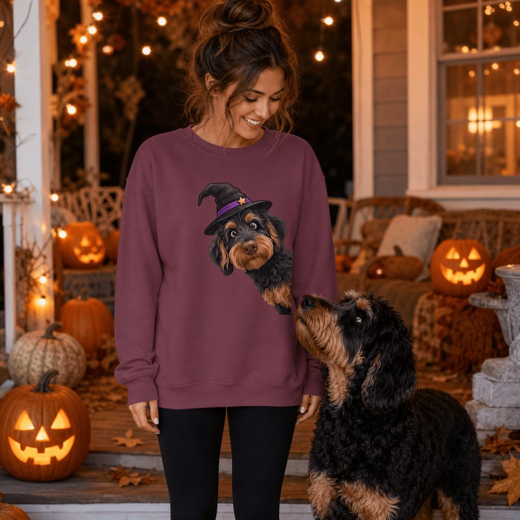 Witchy Phantom Goldendoodle Sweatshirt in by Puppy Jo