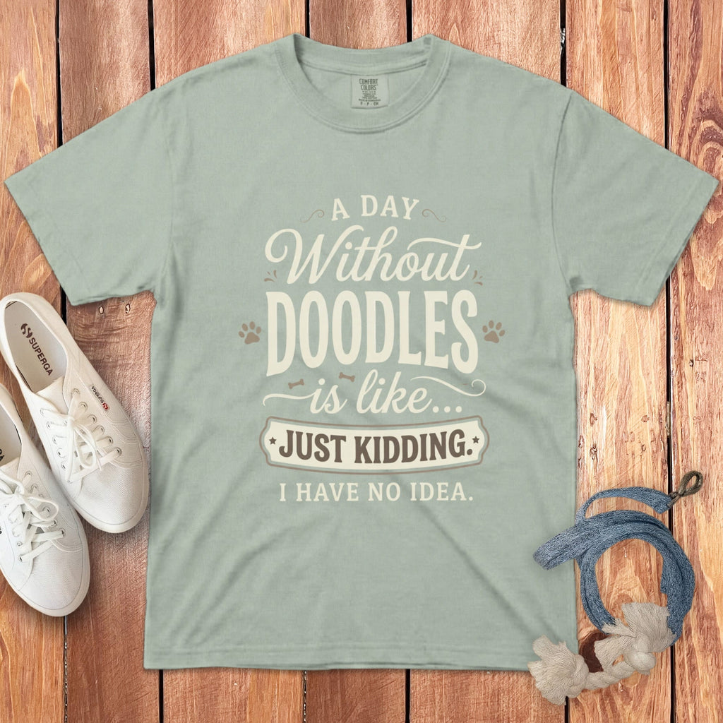 Without Doodles Signature T-Shirt in Bay / S / T-Shirts #1 by Puppy Jo