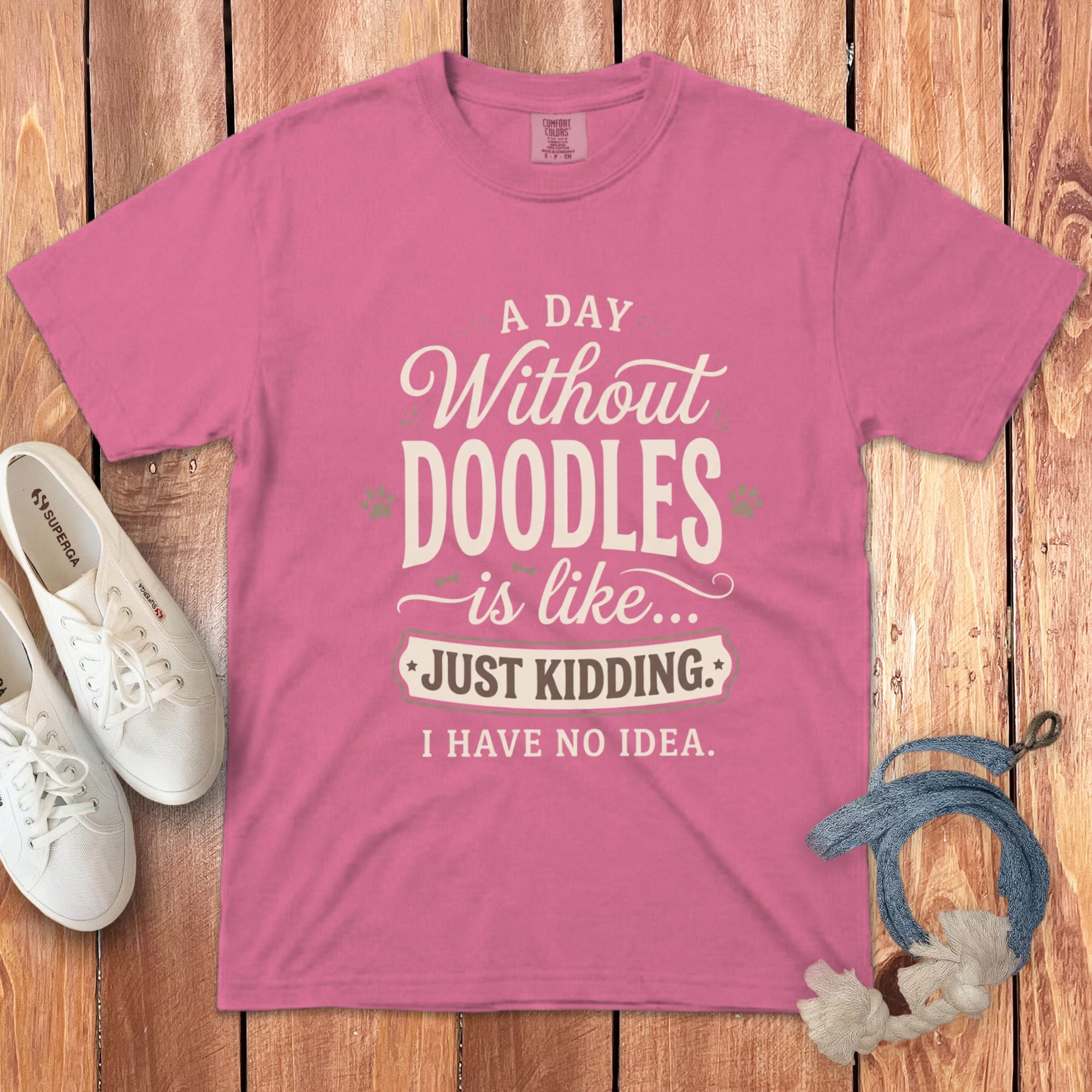 Without Doodles Signature T-Shirt in Crunchberry / S / T-Shirts #1 by Puppy Jo