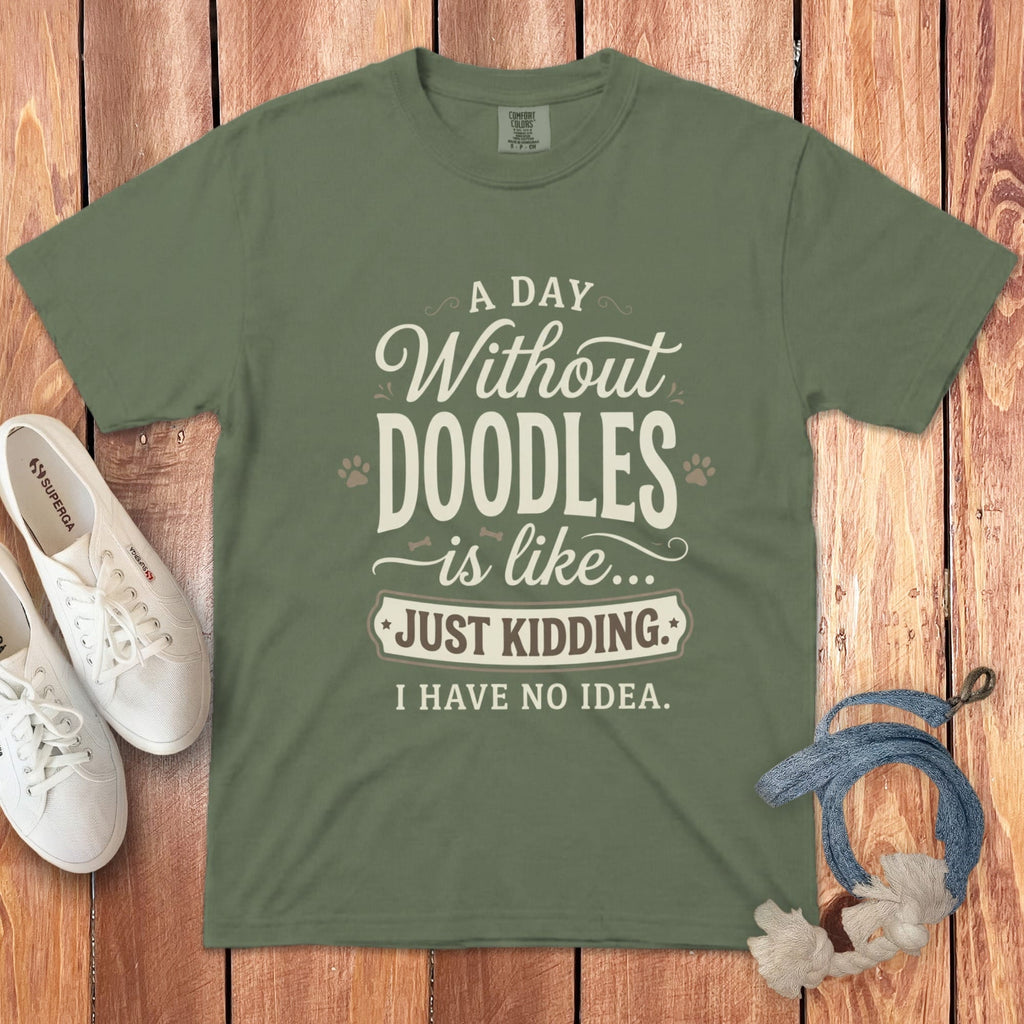 Without Doodles Signature T-Shirt in Moss / S / T-Shirts #1 by Puppy Jo