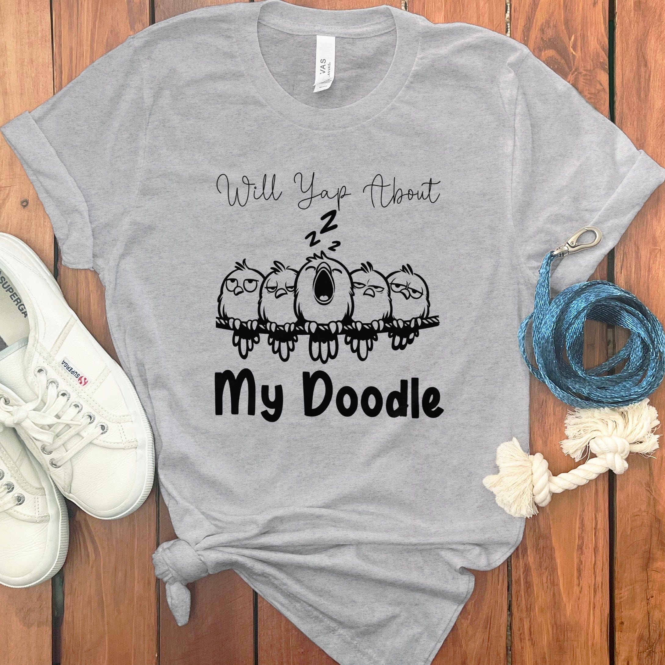 Yap About Doodle T-Shirt in Athletic Heather / S by Puppy Jo