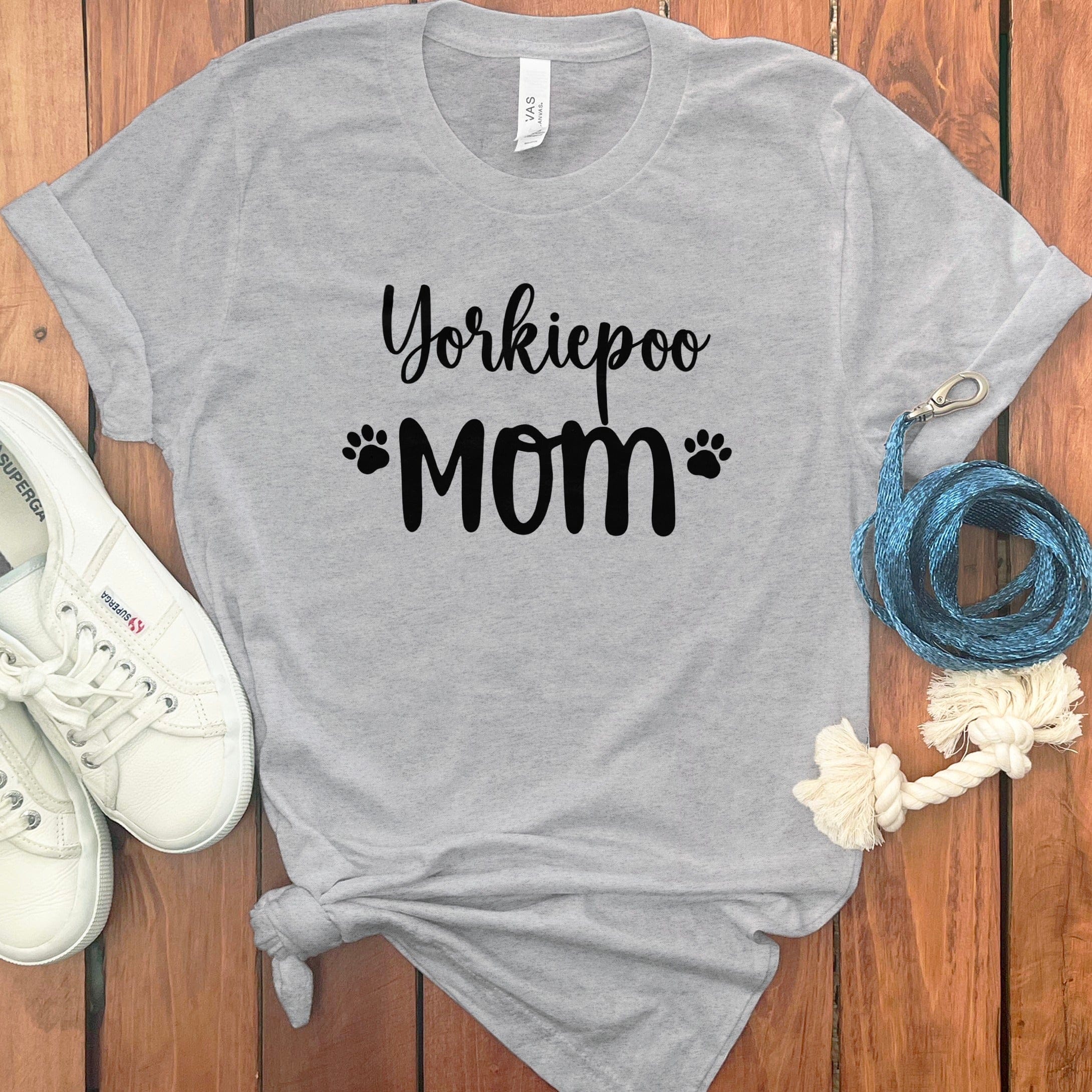 Yorkiepoo Mom T-Shirt in Athletic Heather / S by Puppy Jo