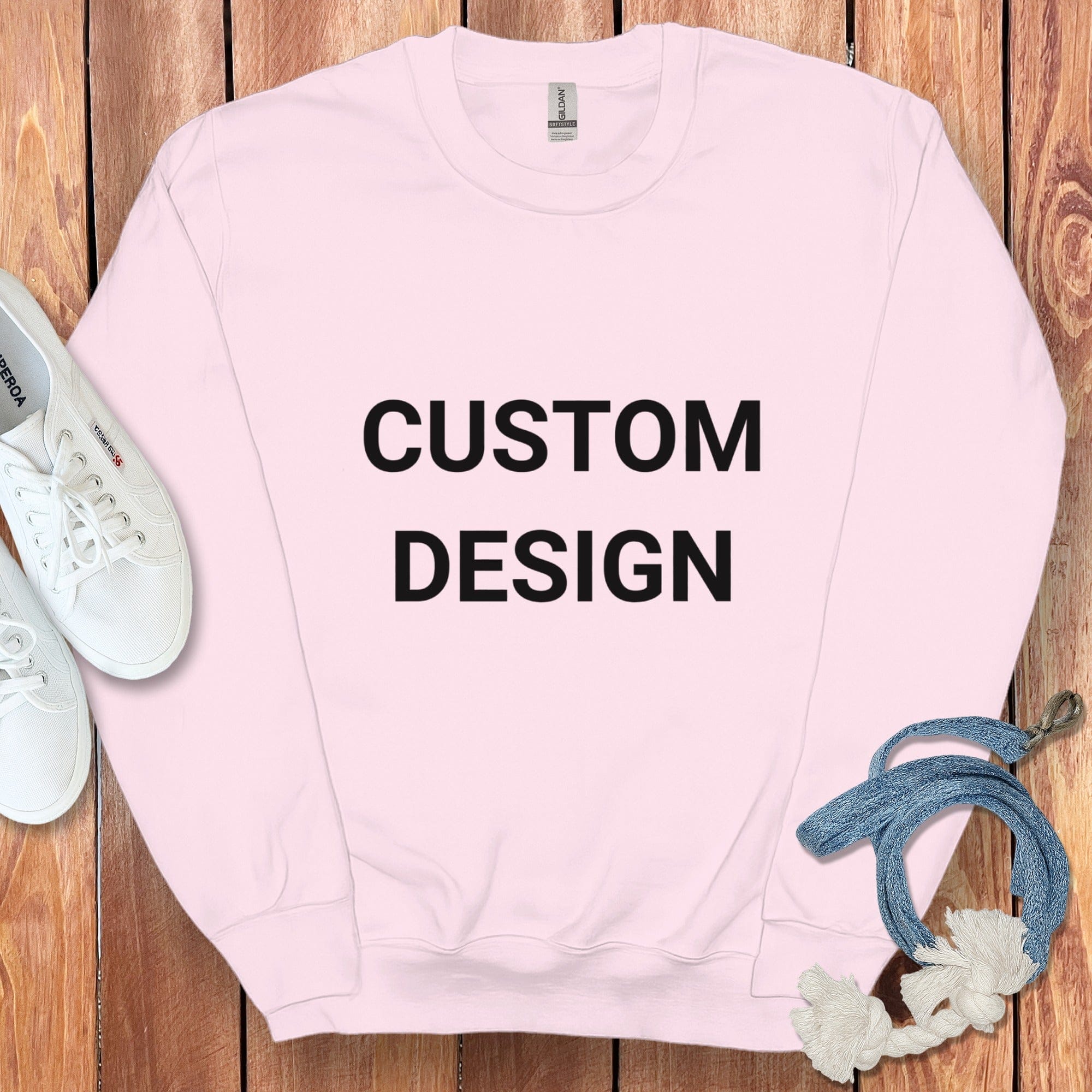 Your Ideas - One of a Kind Design - Custom Sweatshirt in Light Pink / S by Puppy Jo