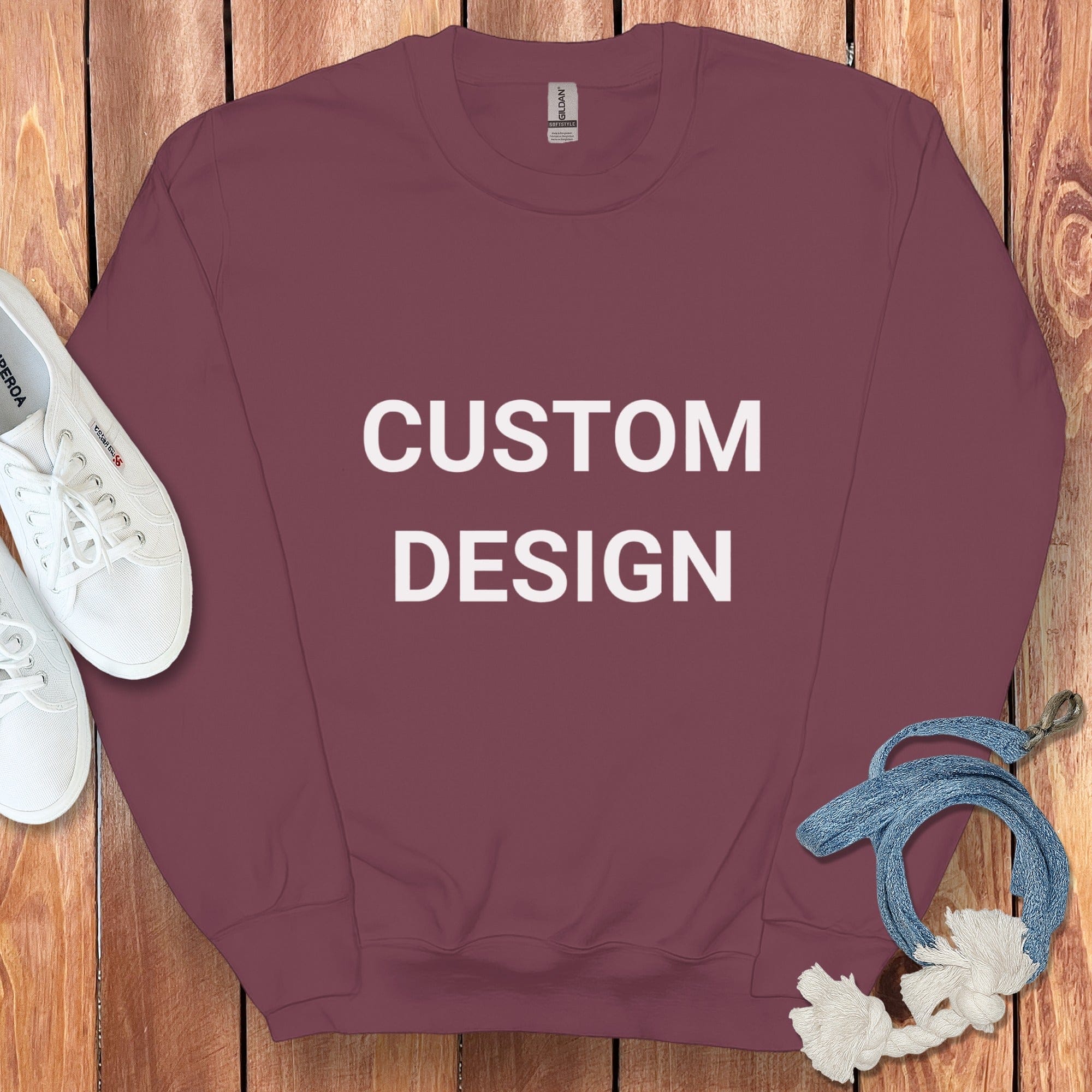 Your Ideas - One of a Kind Design - Custom Sweatshirt in Maroon / S by Puppy Jo