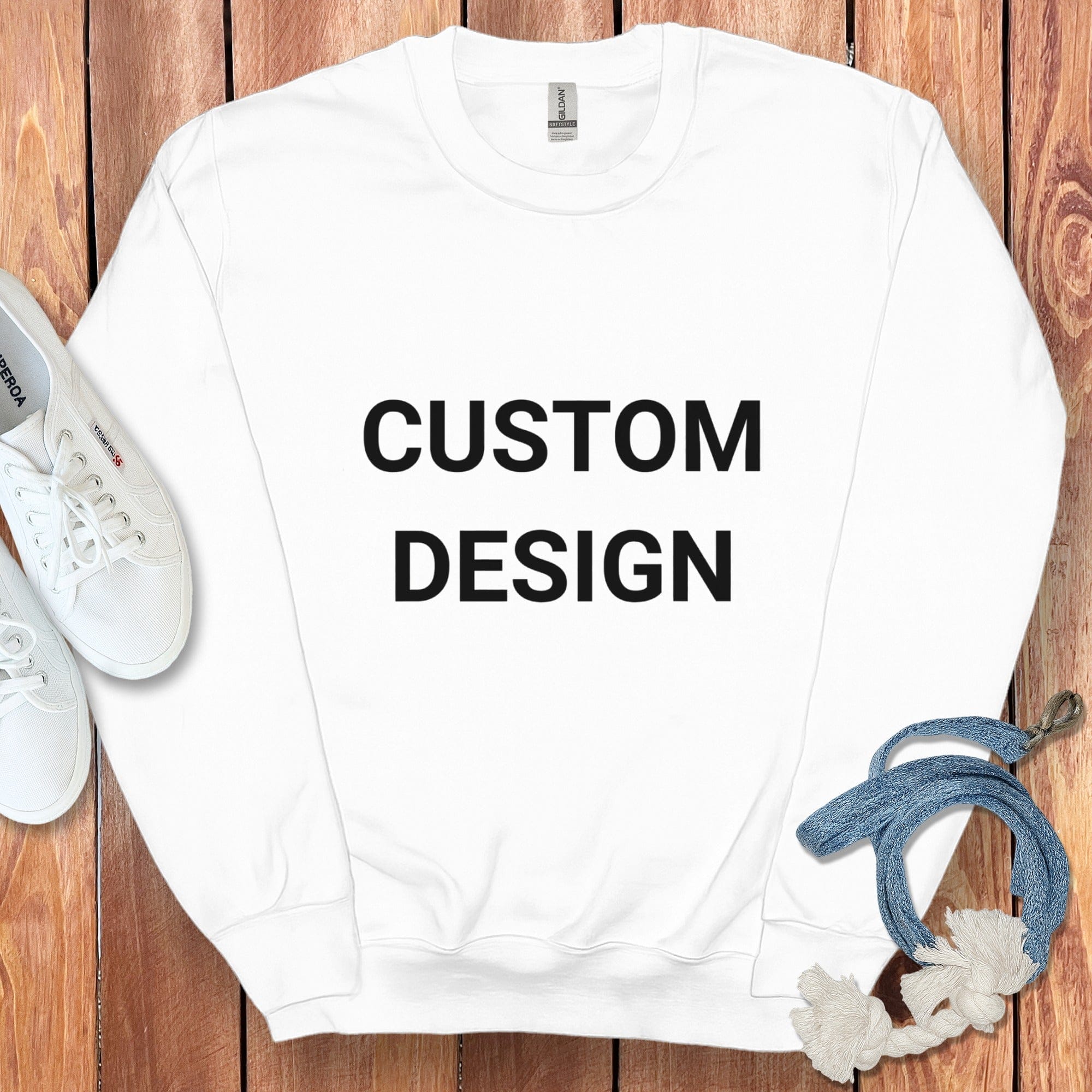 Your Ideas - One of a Kind Design - Custom Sweatshirt in White / S by Puppy Jo