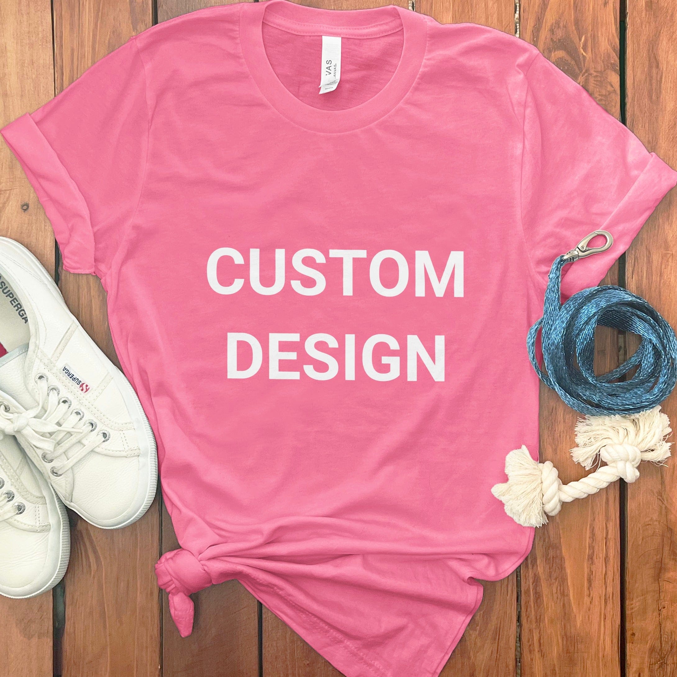 Your Ideas - One of a Kind Design - Custom T-Shirt in Charity Pink / S by Puppy Jo