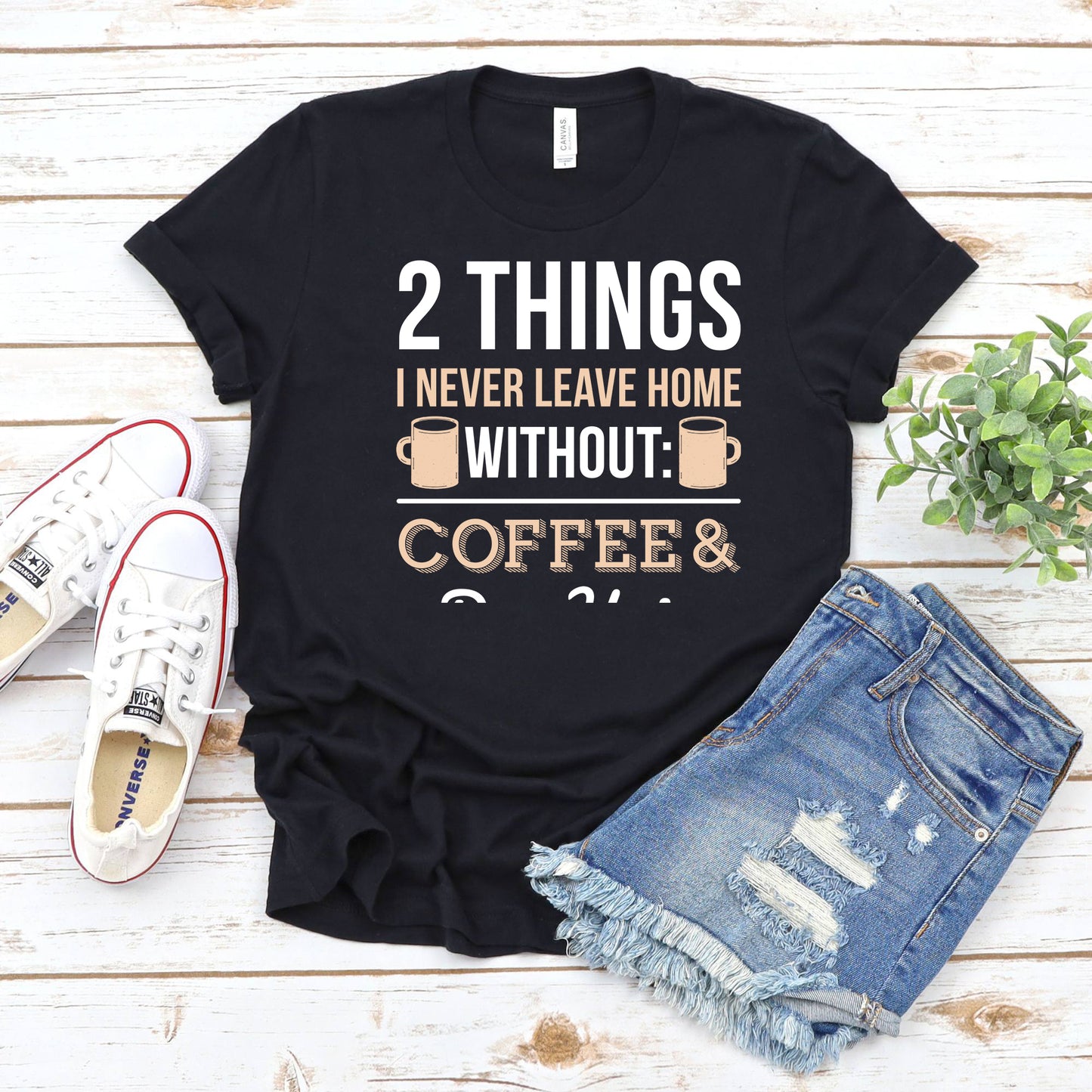 Funny Coffee & Dog Hair Graphic T-Shirt - PuppyJo T-Shirt Black / S